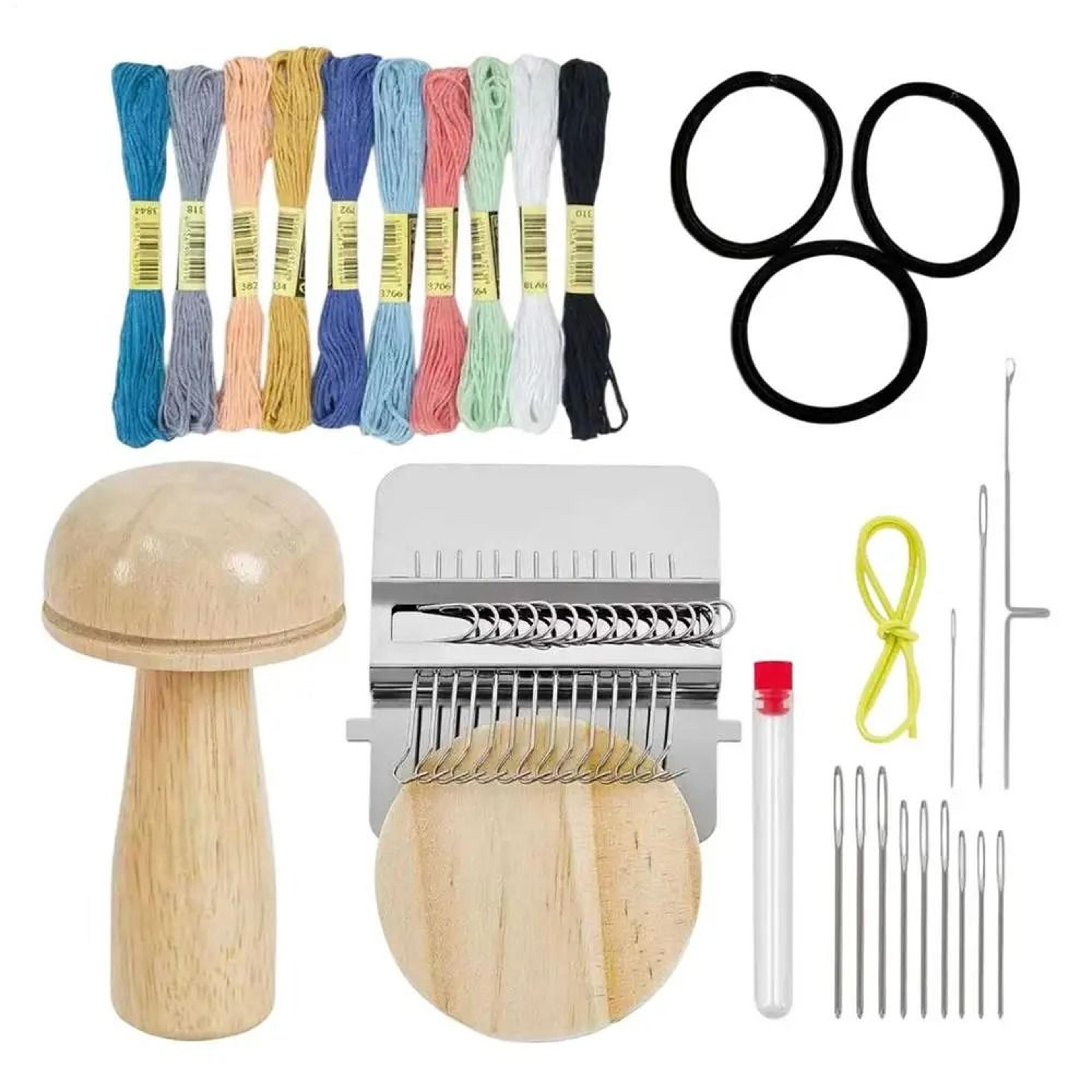 portable mushroom darning tool kit for easy clothing patch repair projects