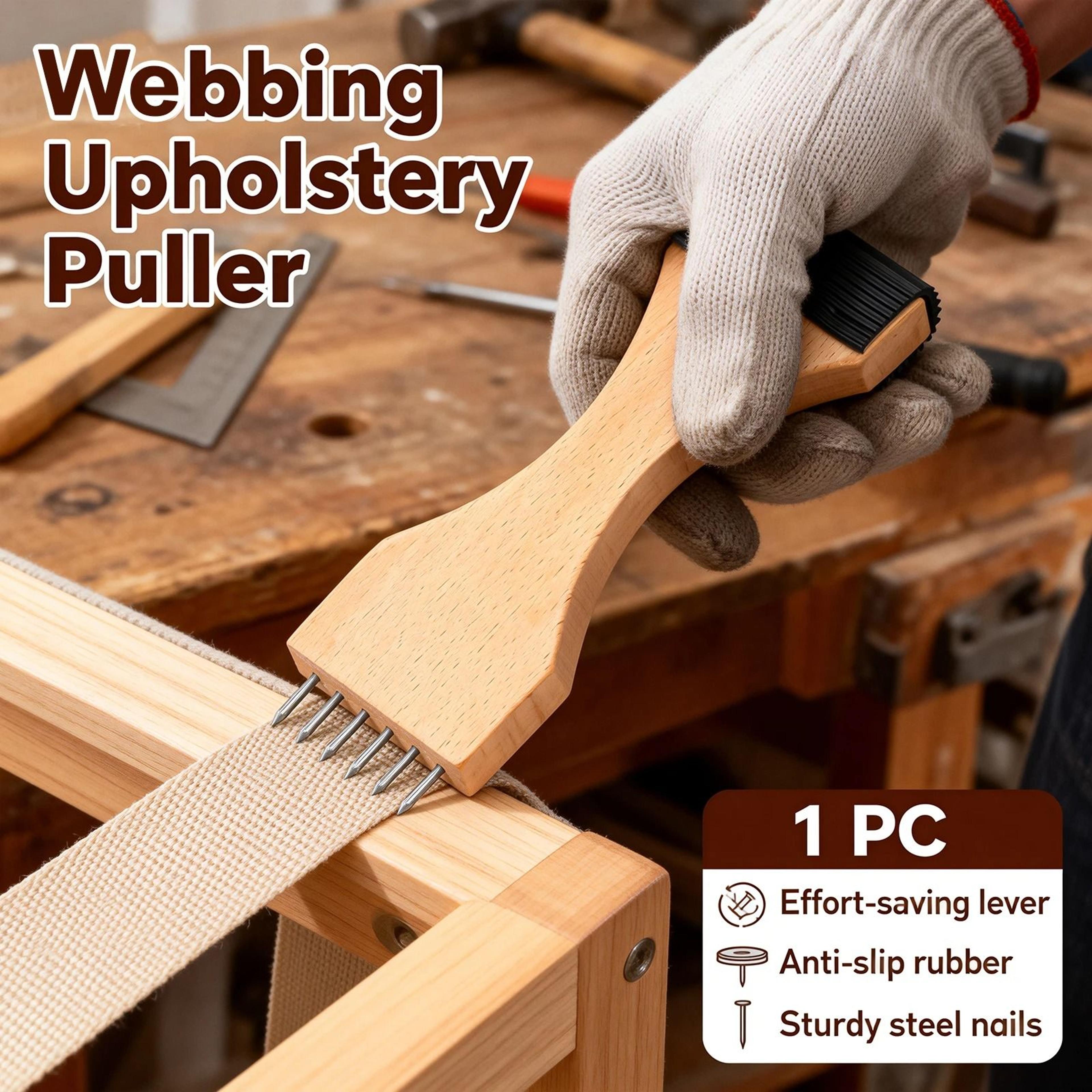 wooden upholstery webbing stretcher puller for secure furniture repair tensioning tool