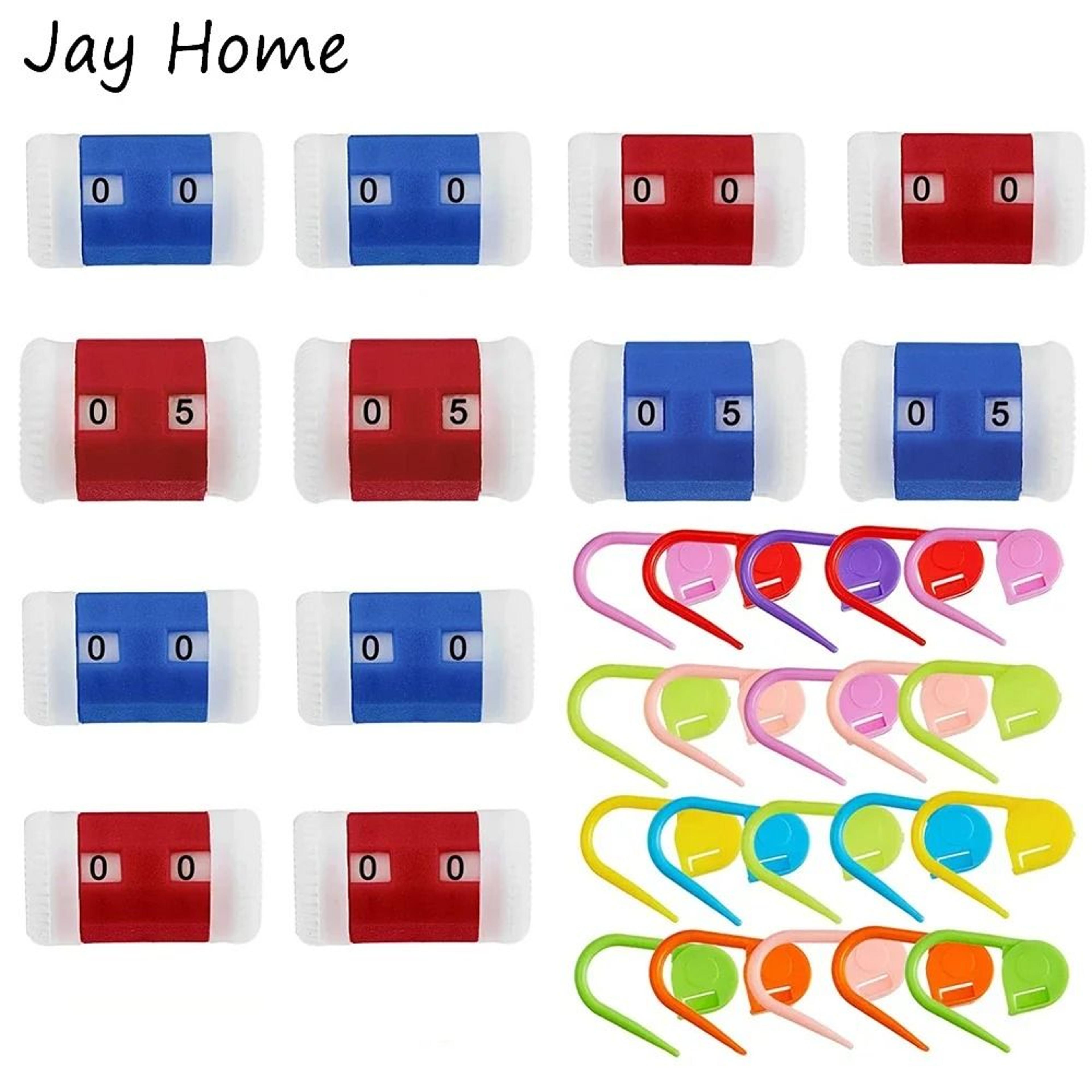 colorful locking stitch markers with row counters for easy knitting crochet