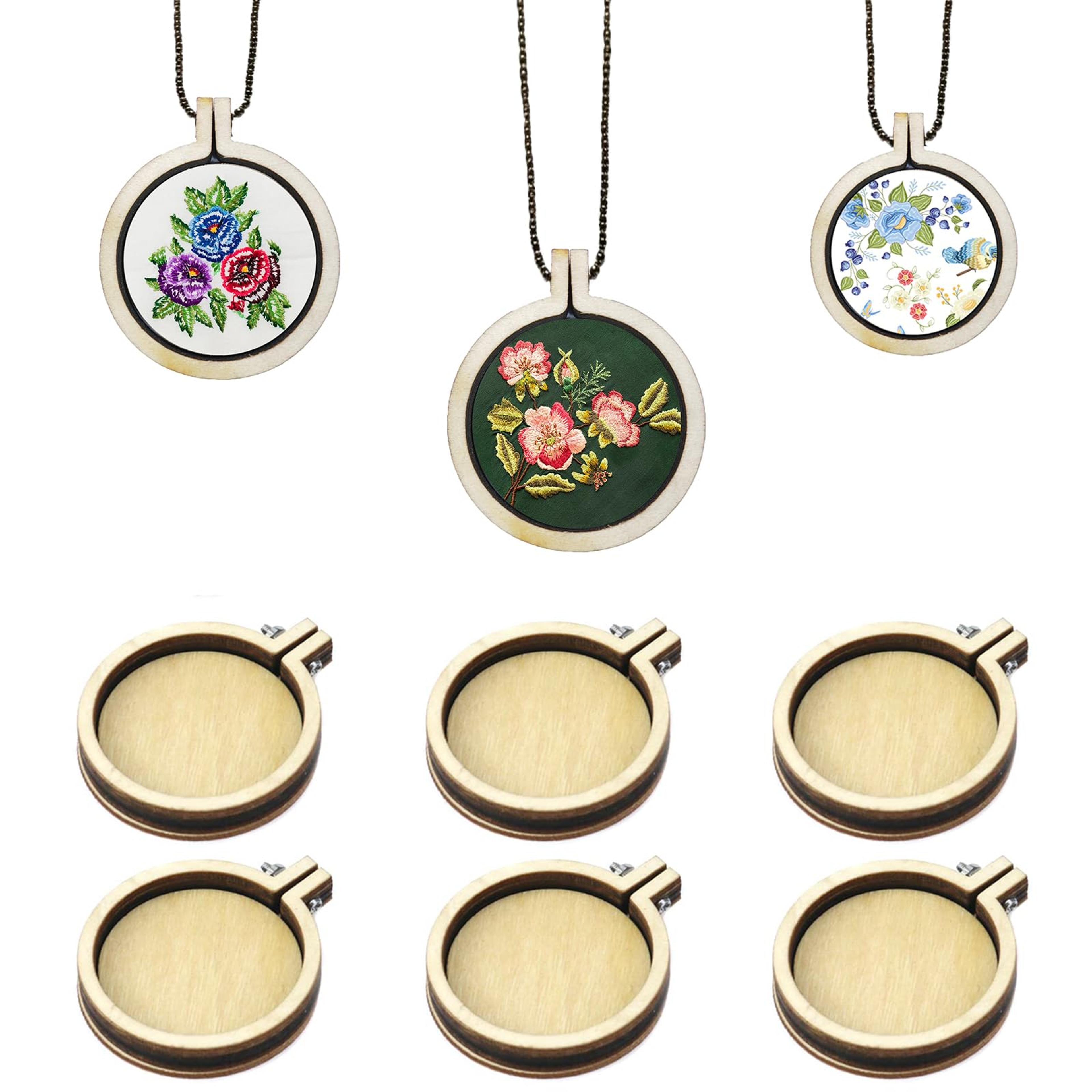 mini wooden embroidery hoop set for cross stitch display craft projects
