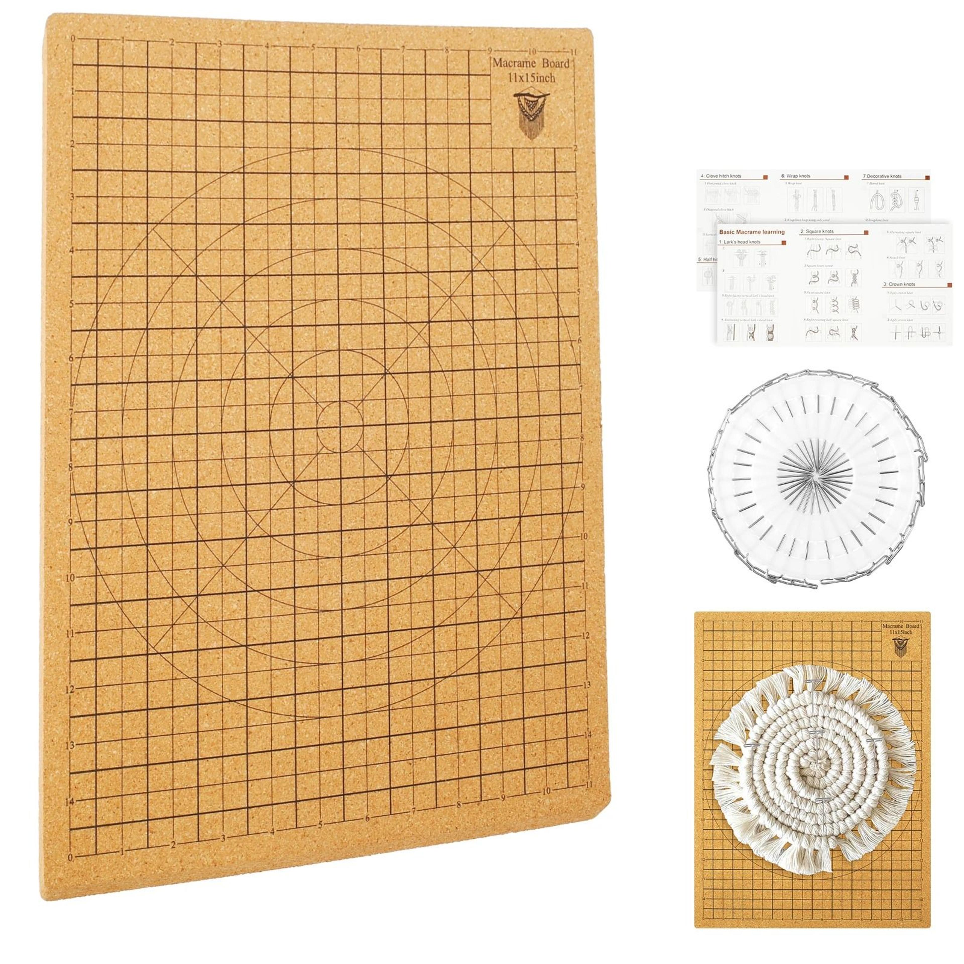 double sided macrame board with grid and t pins craft kit