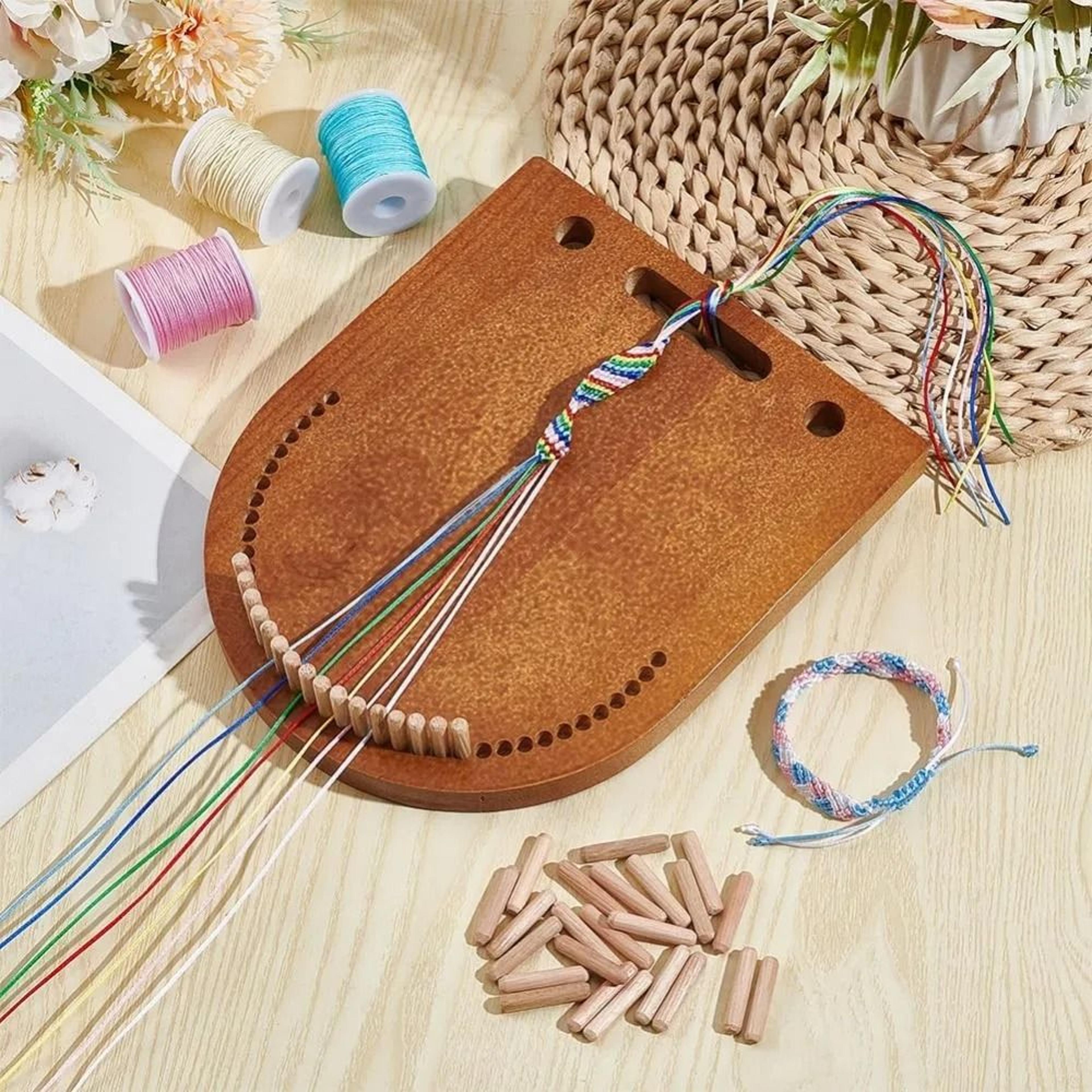 wooden bracelet maker tool for easy multicord friendship jewelry braiding projects