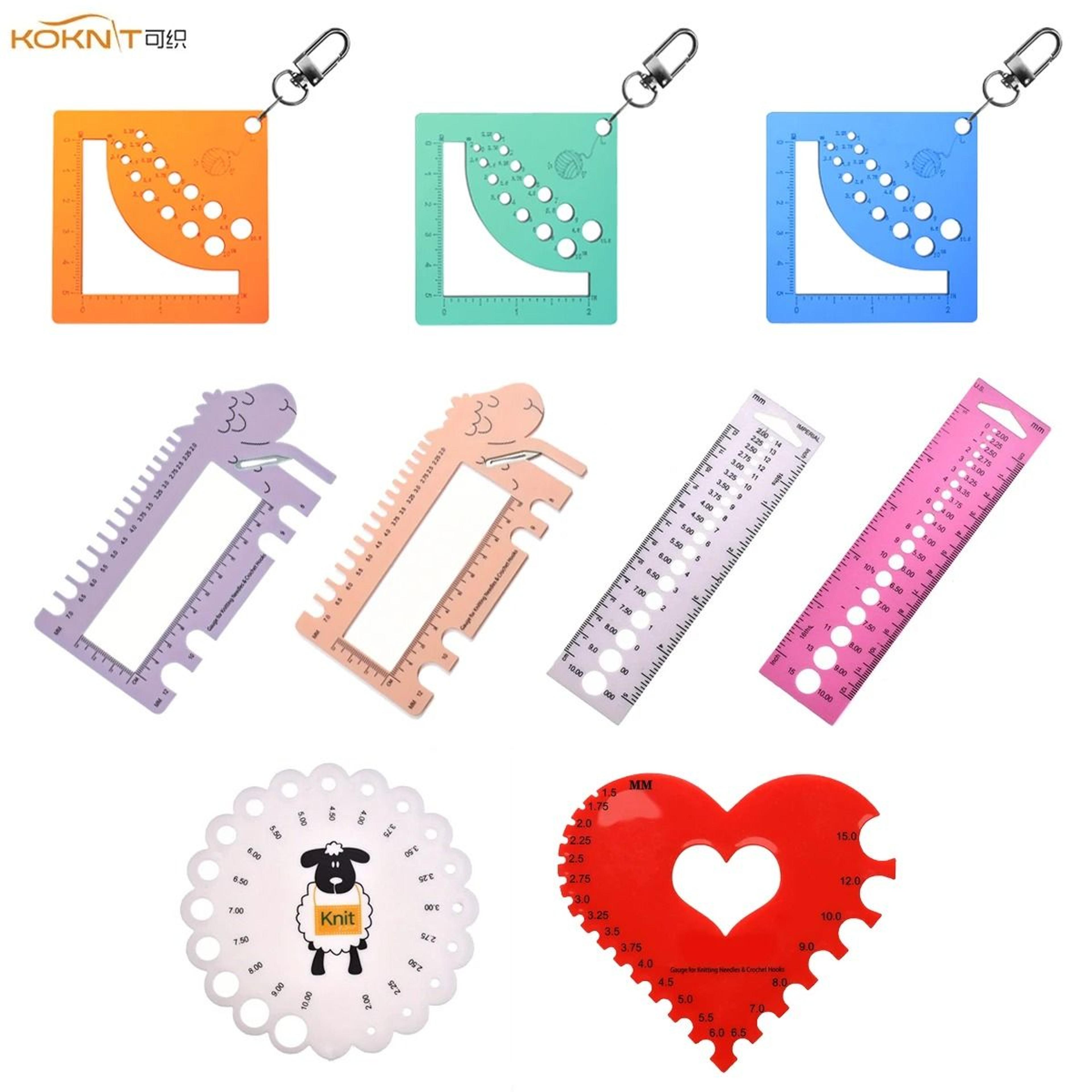 portable knitting needle gauge ruler for accurate crochet stitch measurements tool
