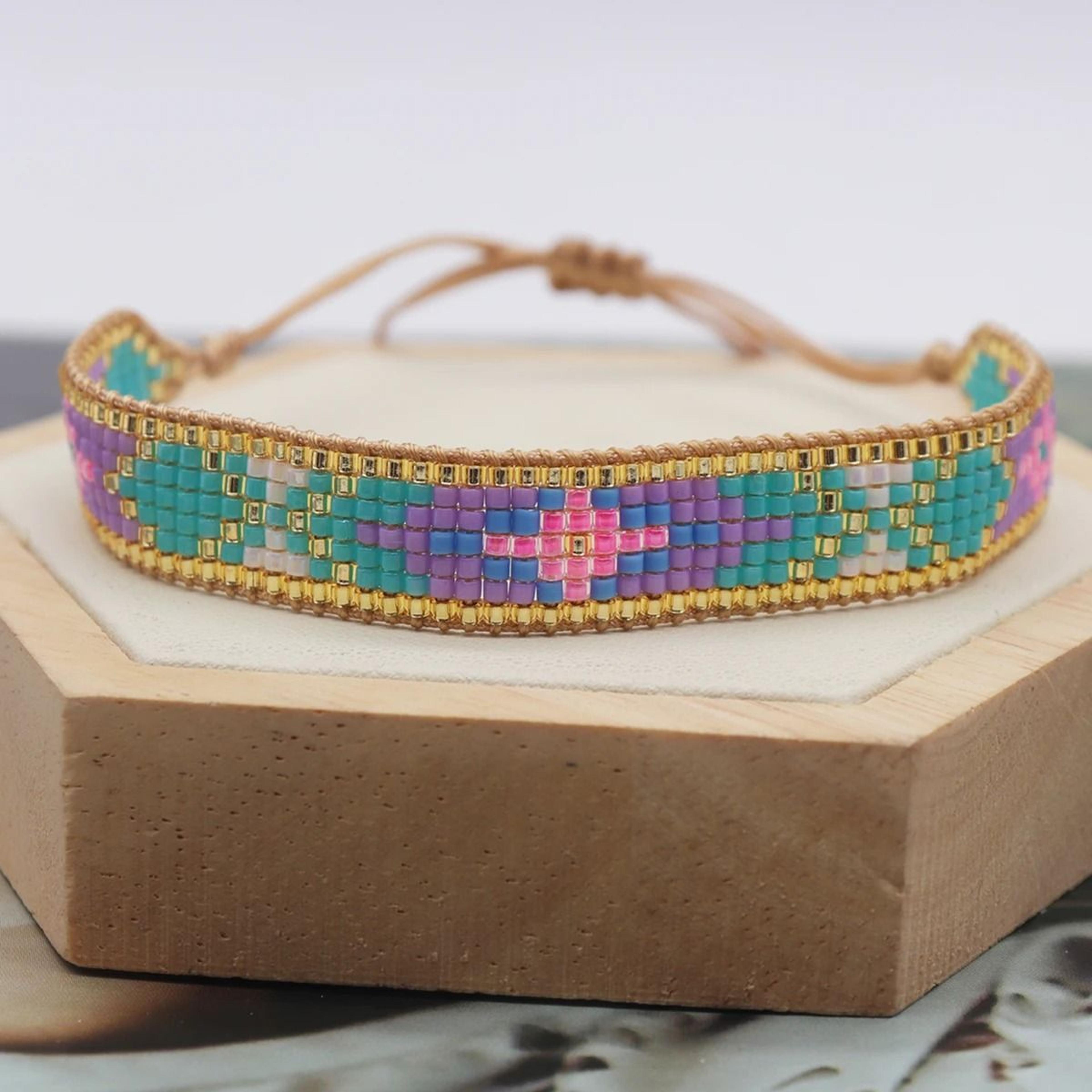 rainbow miyuki beaded friendship bracelet for adjustable boho everyday jewelry style