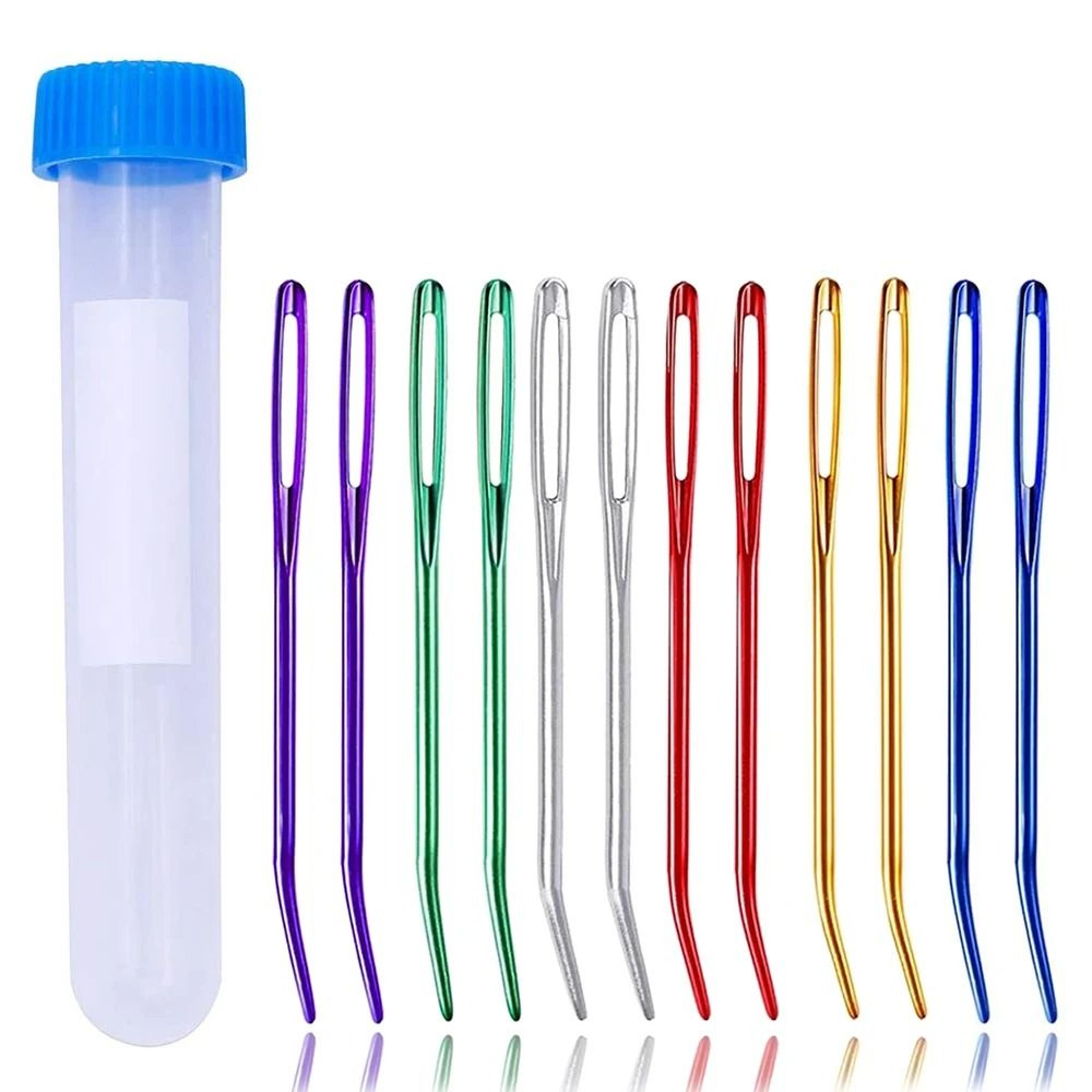 aluminum bent tip tapestry needles for easy yarn finishing sewing projects