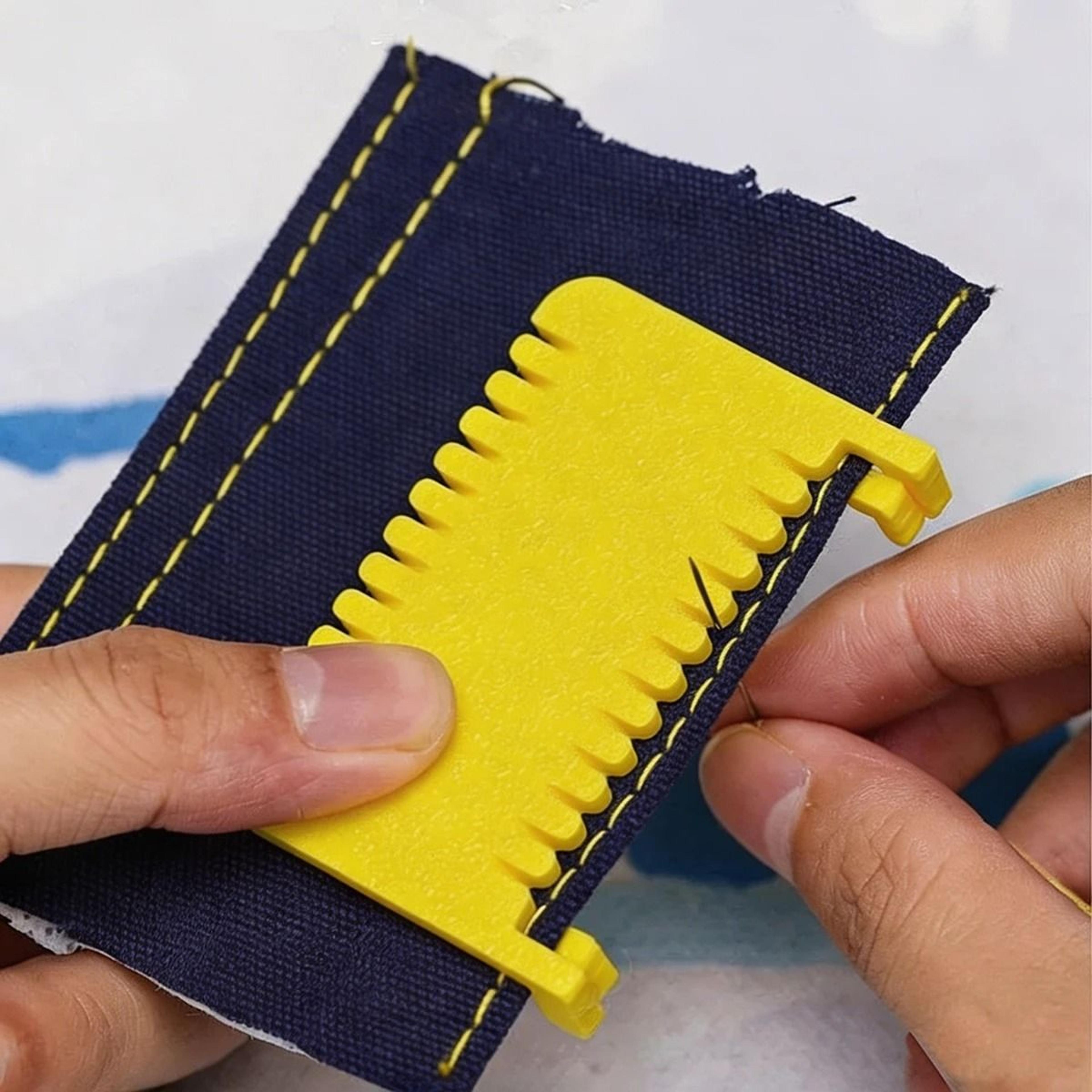 adjustable hand sewing stitch guide ruler for even fabric leather seams
