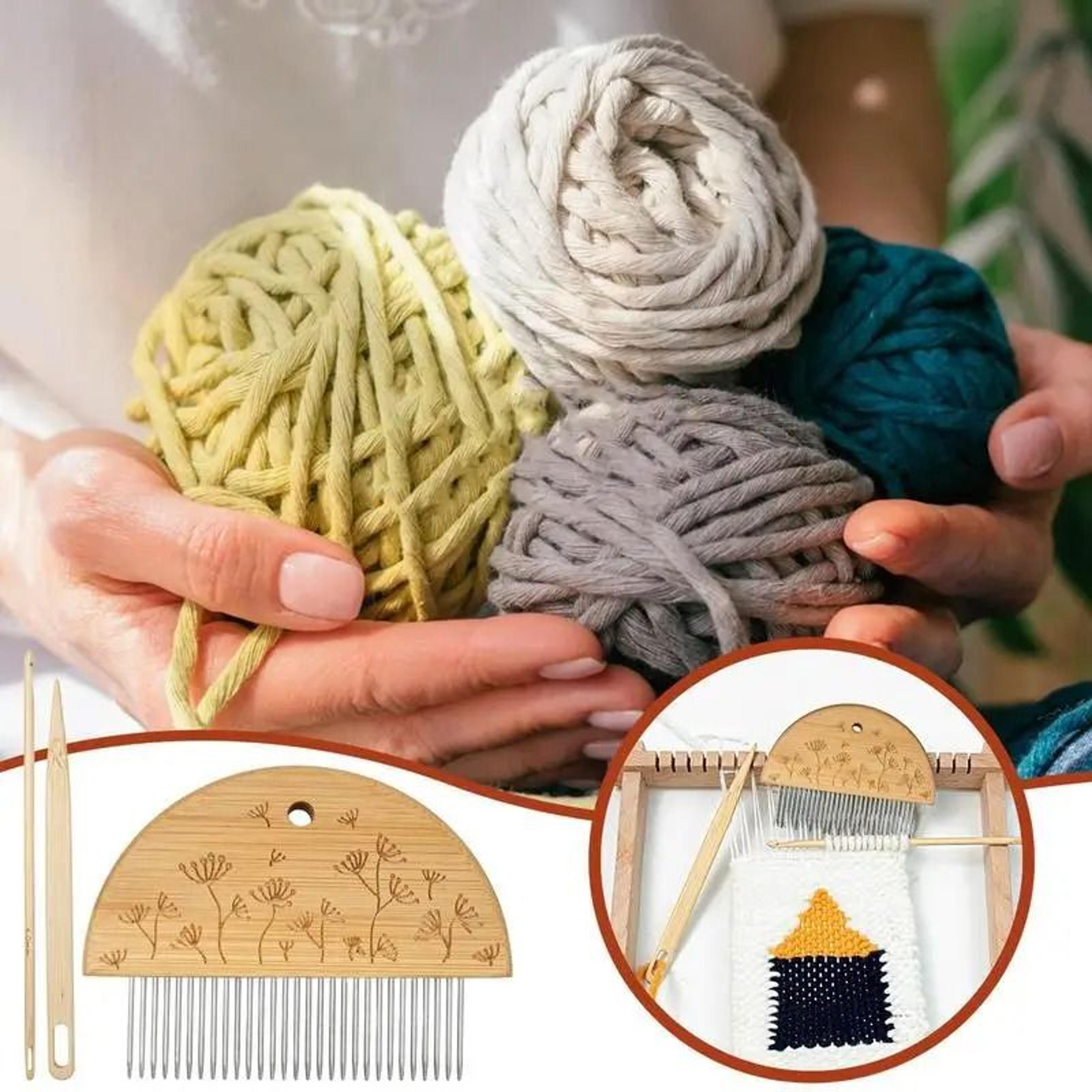 wooden tapestry weaving loom kit for creative fiber art craft projects