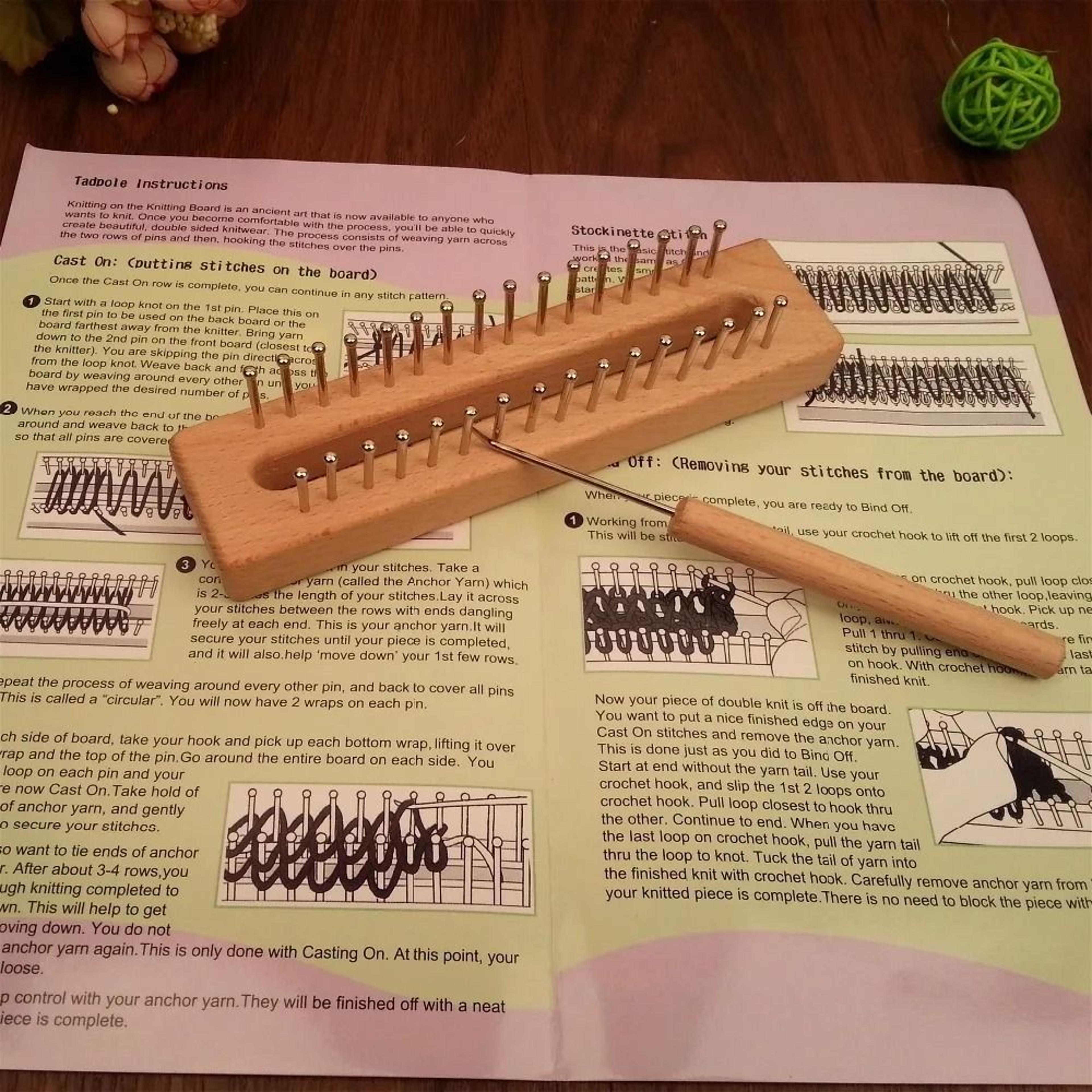 wooden board weaving loom tool for easy handmade fiber craft projects