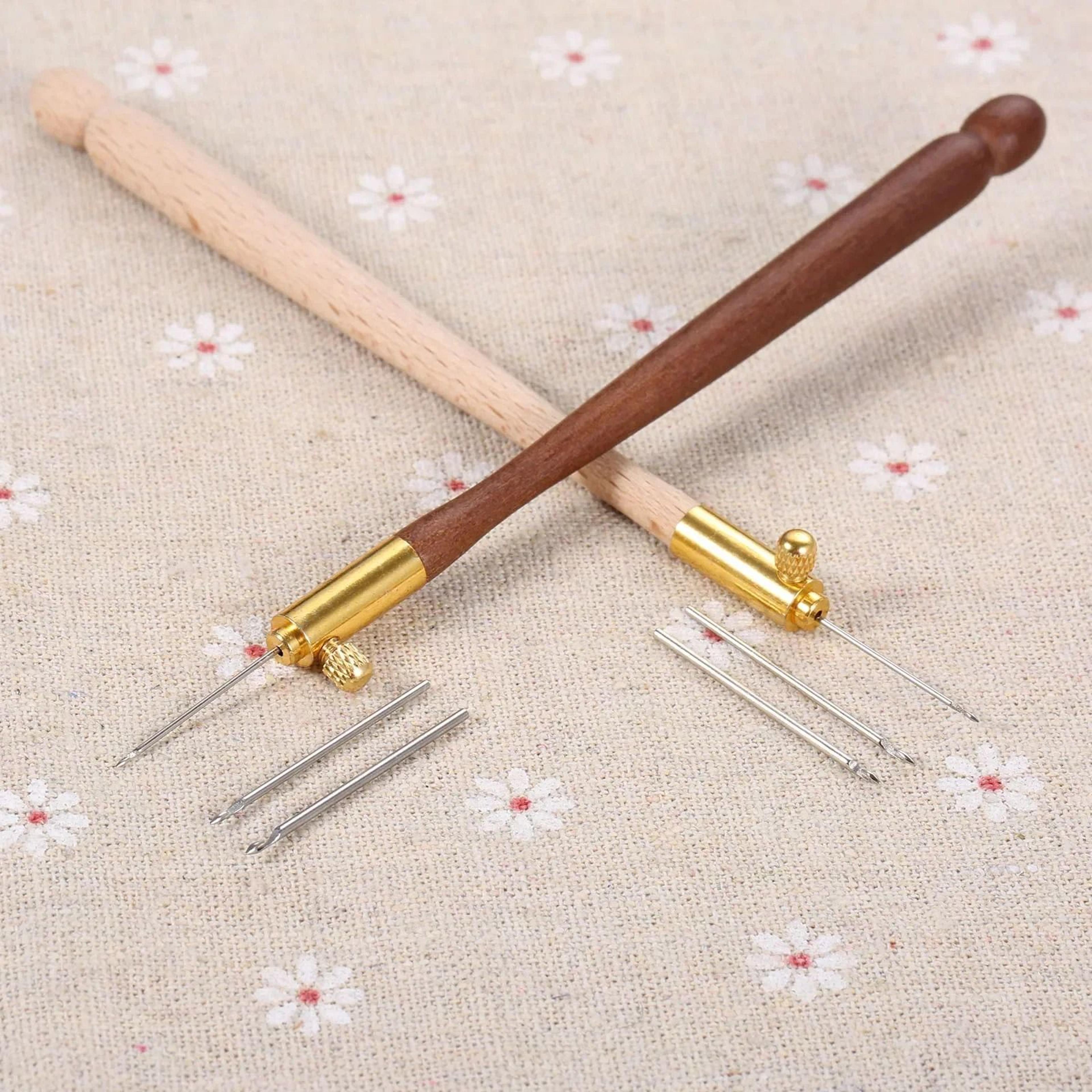 luneville tambour embroidery hook set with three needles for beading sequins