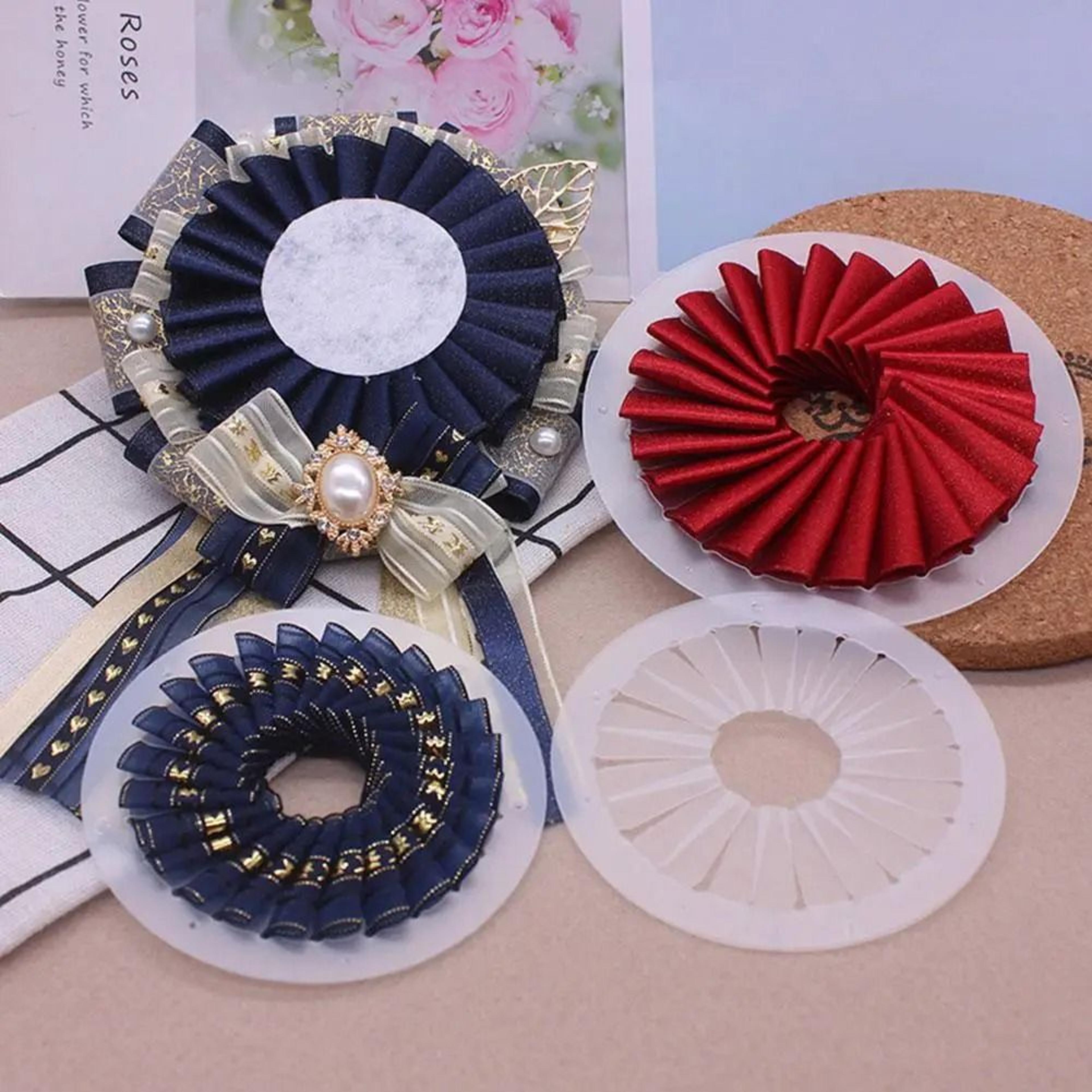 ribbon rosette maker template for easy flower badge brooch craft projects