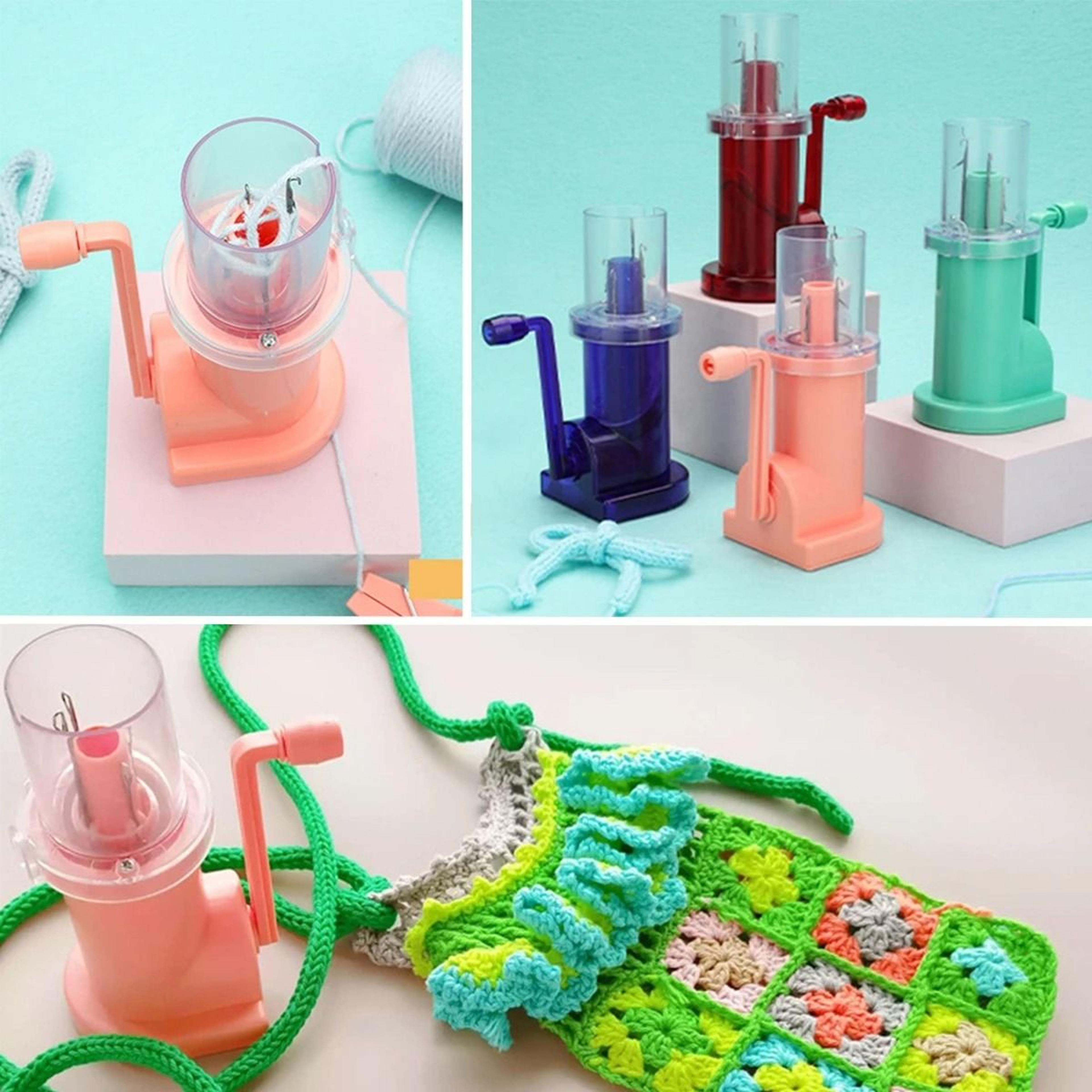 compact hand crank cord knitting machine for faster creative yarn projects