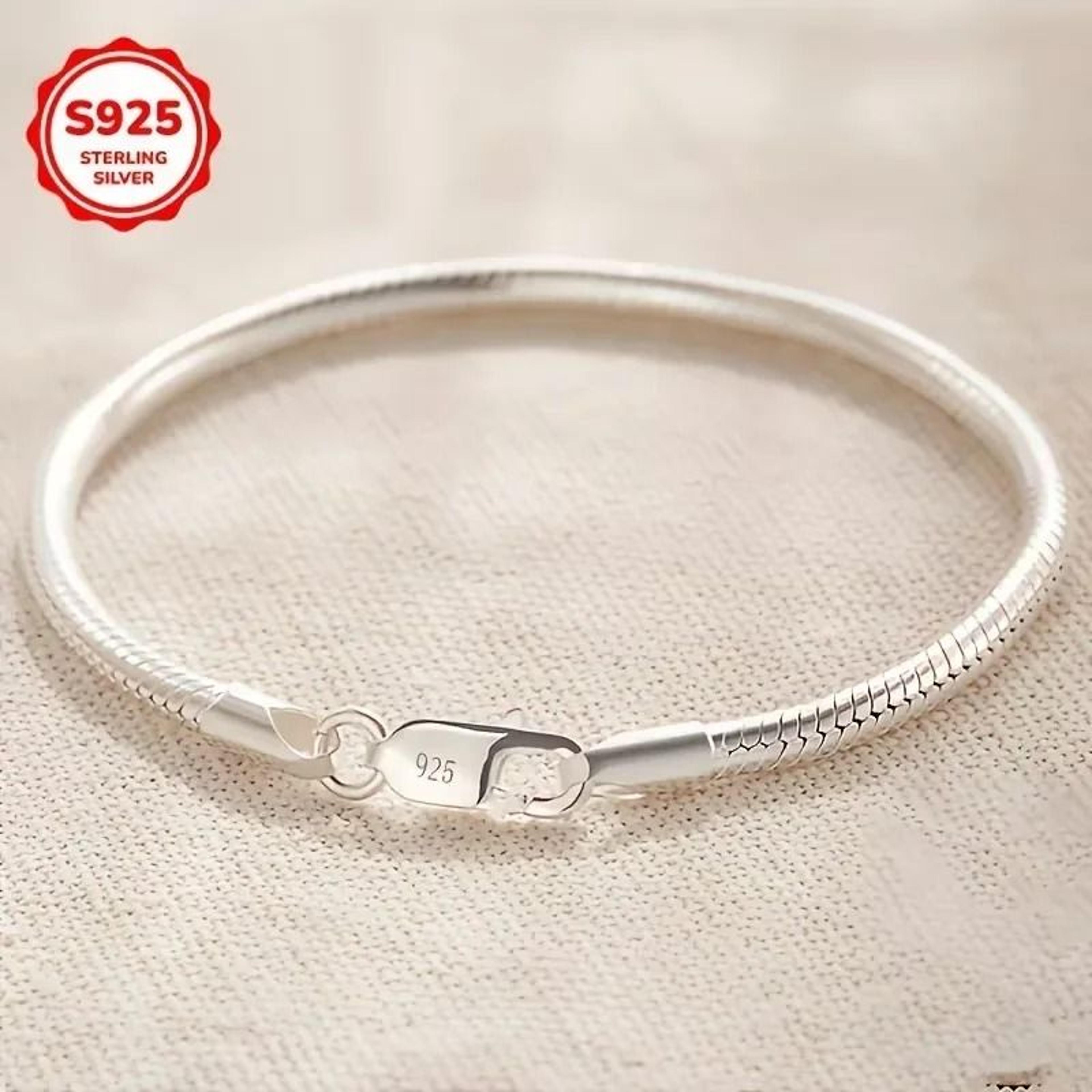 elegant 925 sterling silver snake chain bracelet for effortless evening style