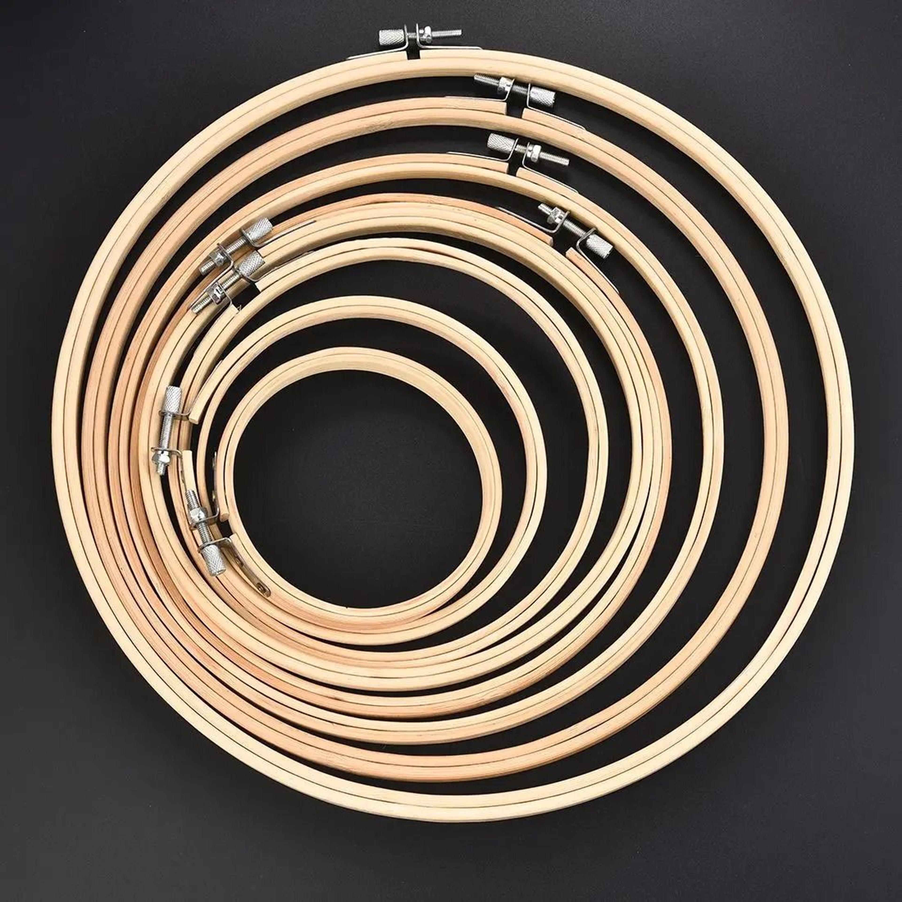 smooth wood needlecraft ring set for easy fabric tension