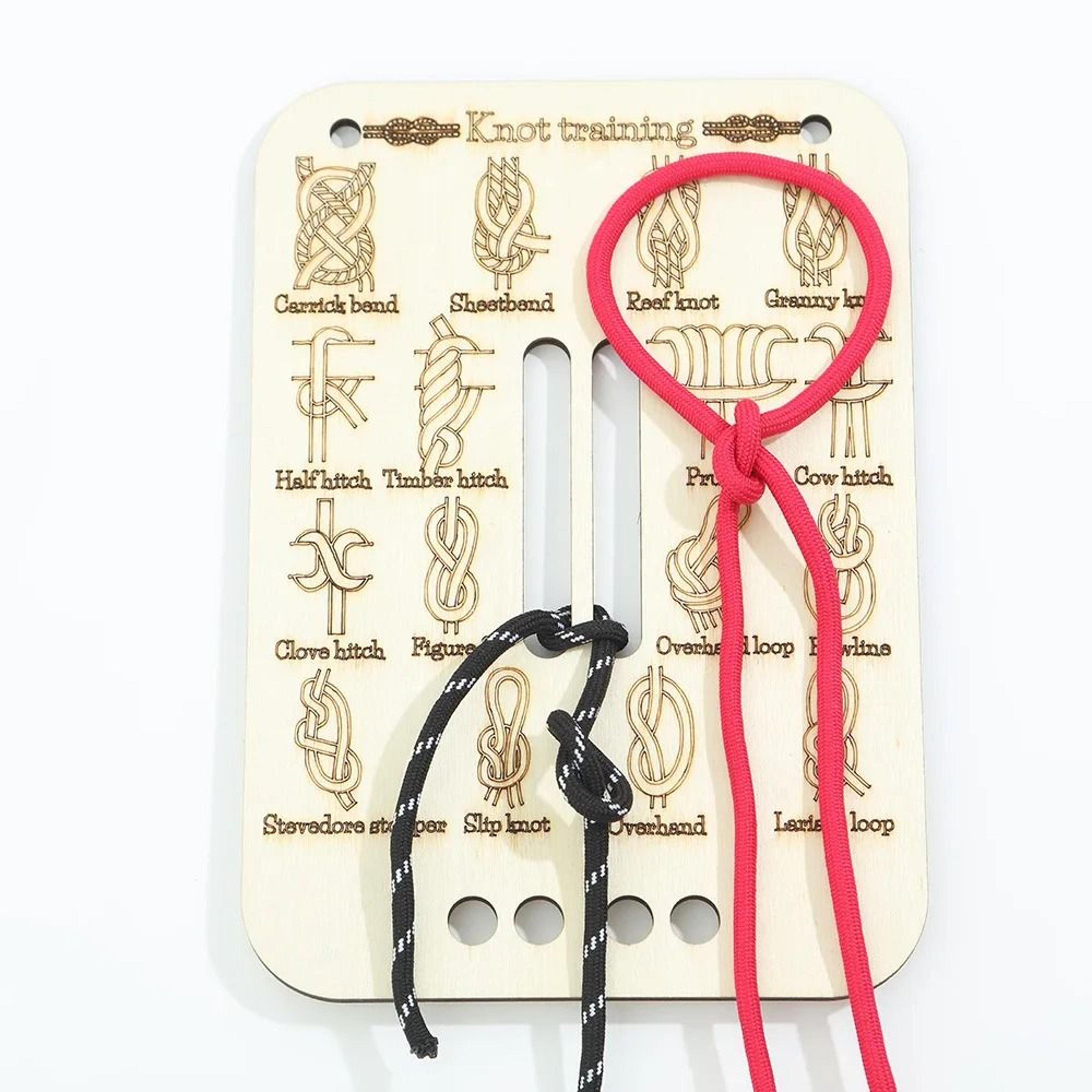 hands on rope knot training board for outdoor skills