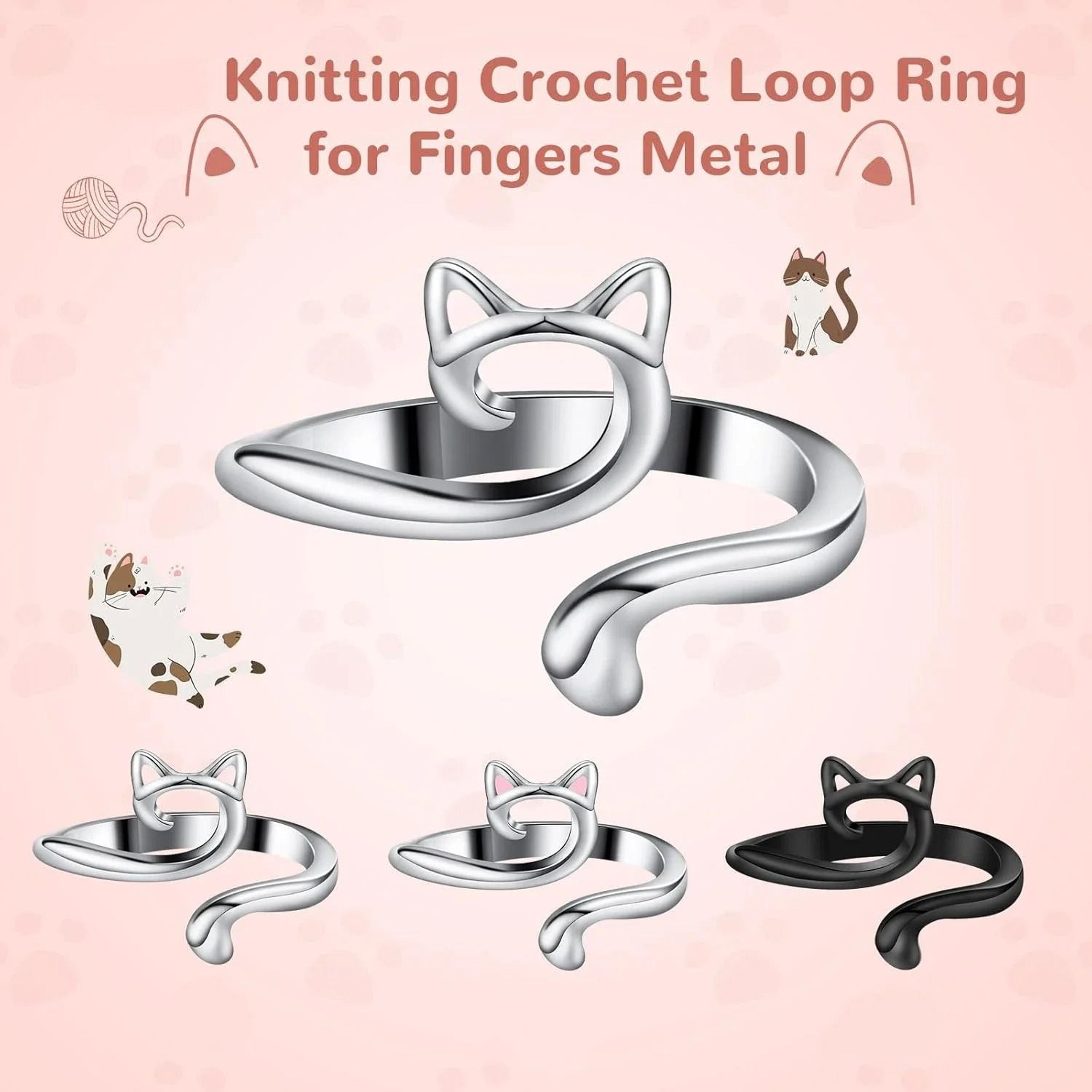 adjustable cat crochet tension ring yarn guide for smoother consistent stitches