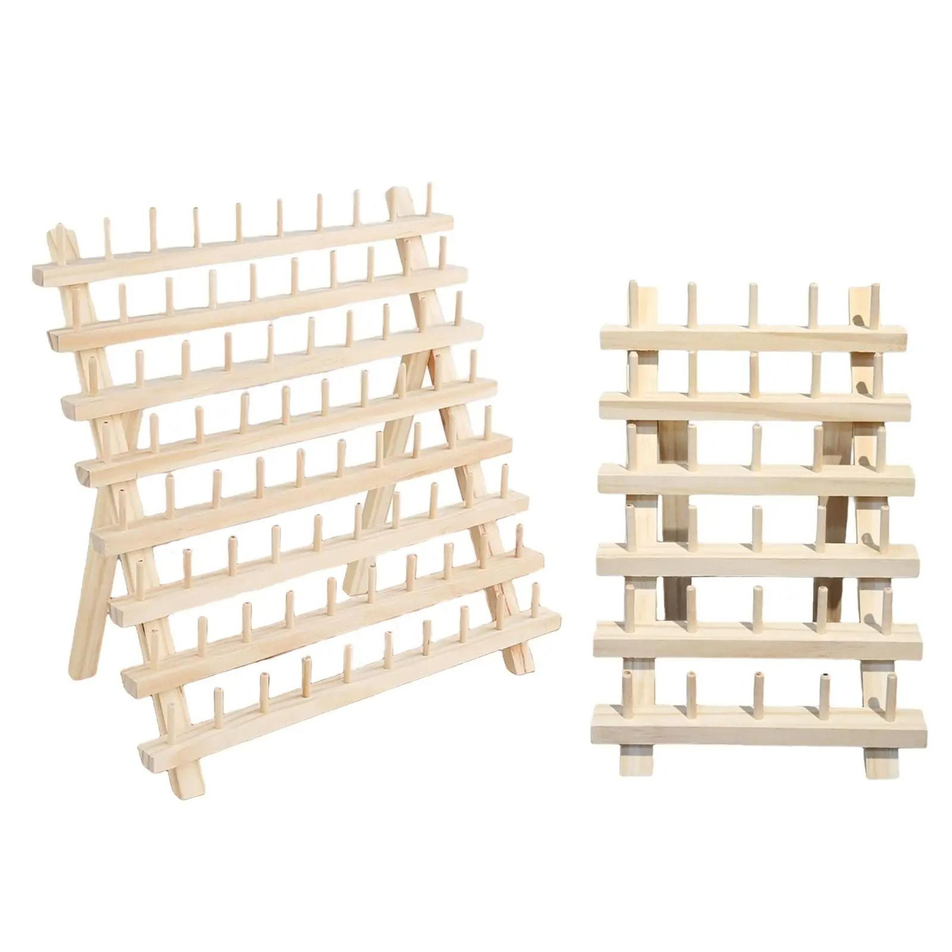 lightweight wooden sewing thread rack for neat spool storage and display