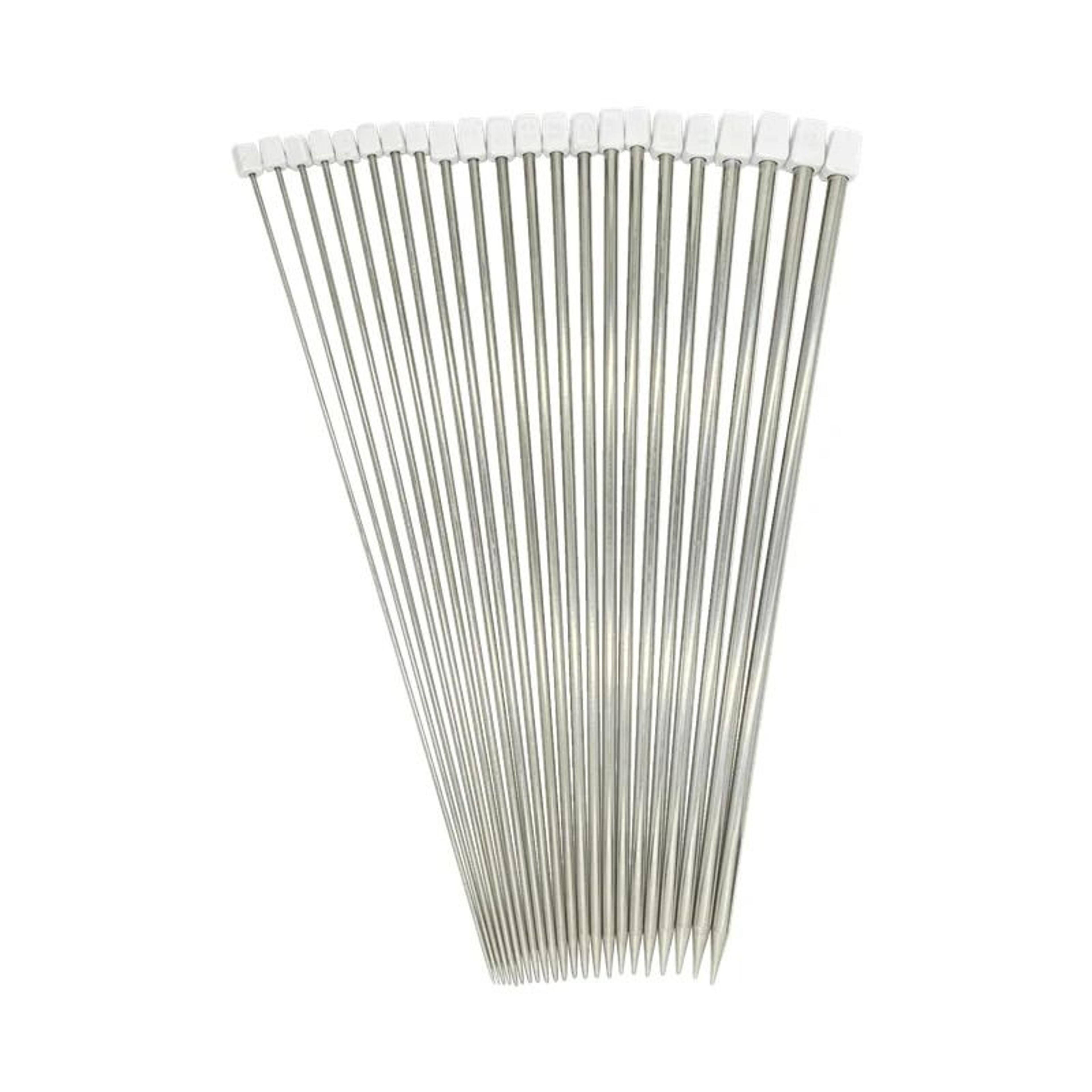 stainless steel straight knitting needles for smooth sweater and scarf projects