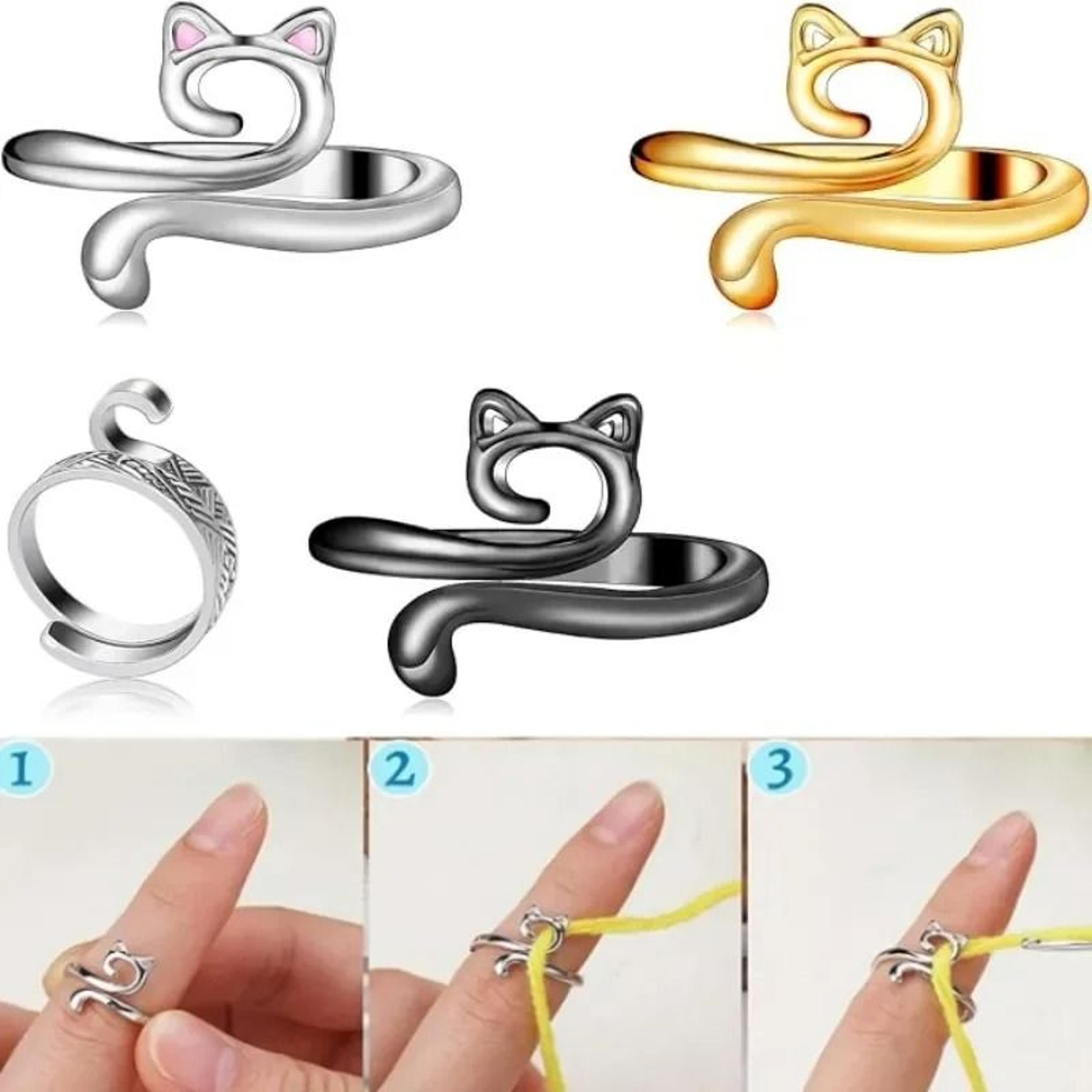 two piece adjustable crochet tension ring set for smooth yarn guidance