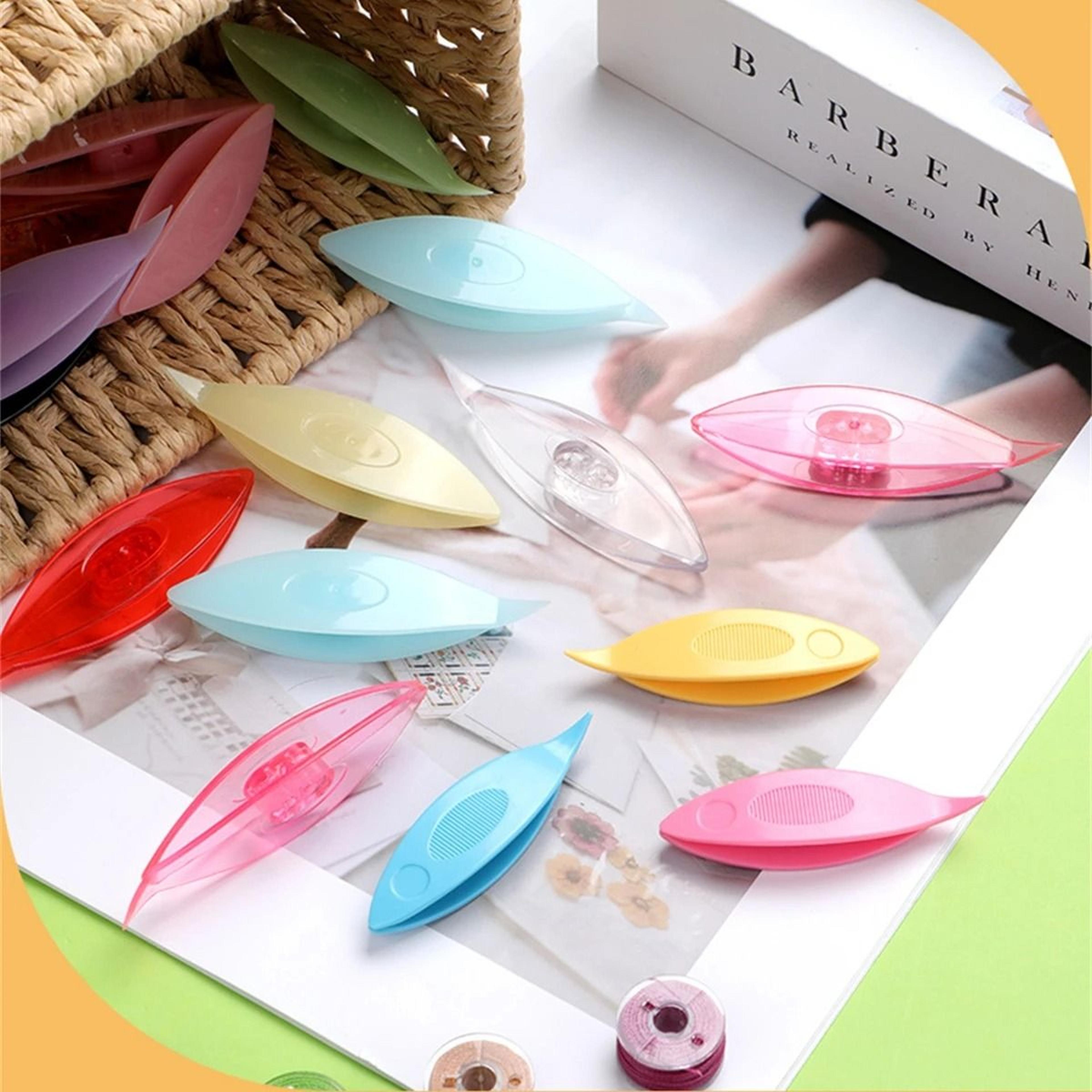 colorful plastic tatting shuttle set for handmade lace and thread weaving