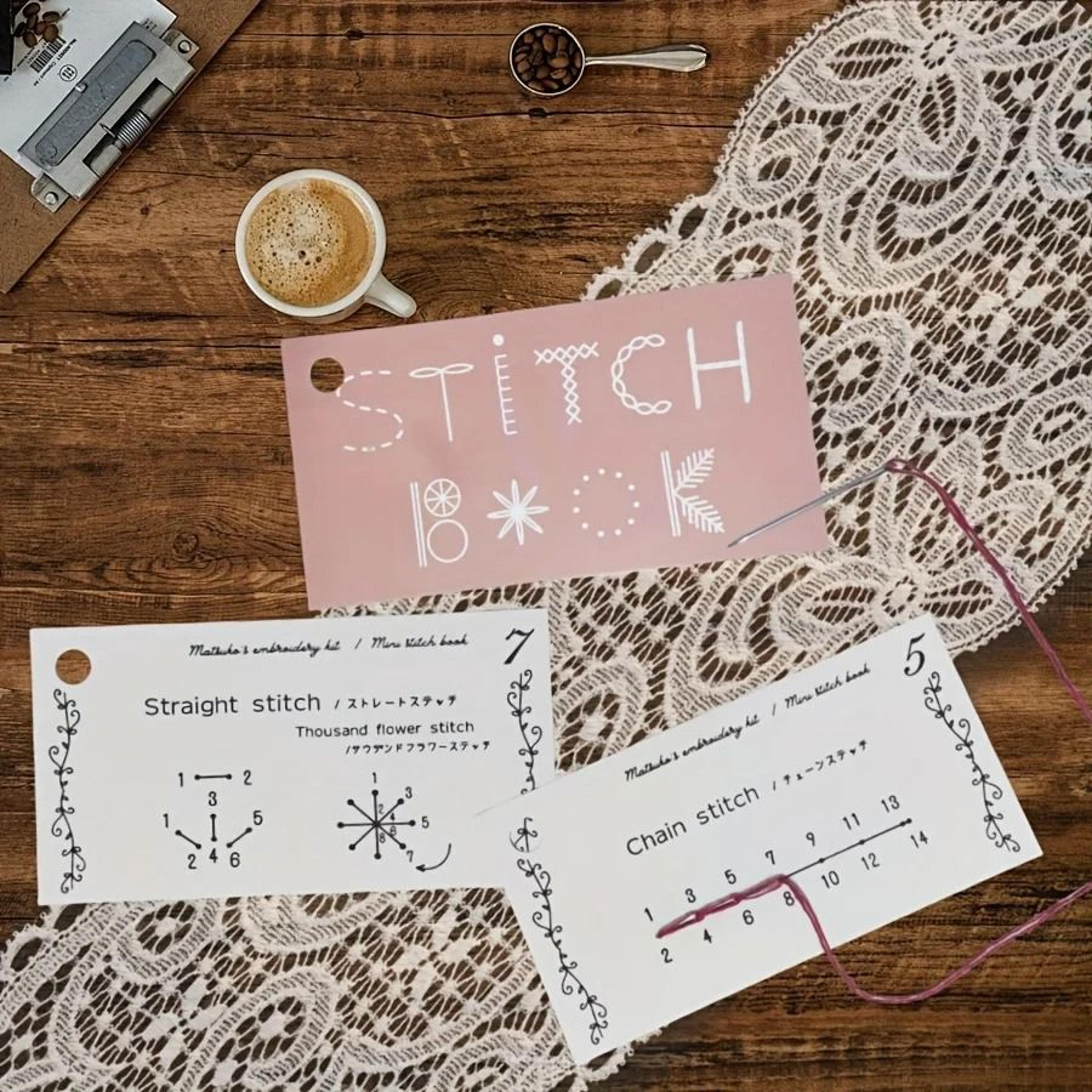 mini beginner sewing skills card book for hand stitch practice projects
