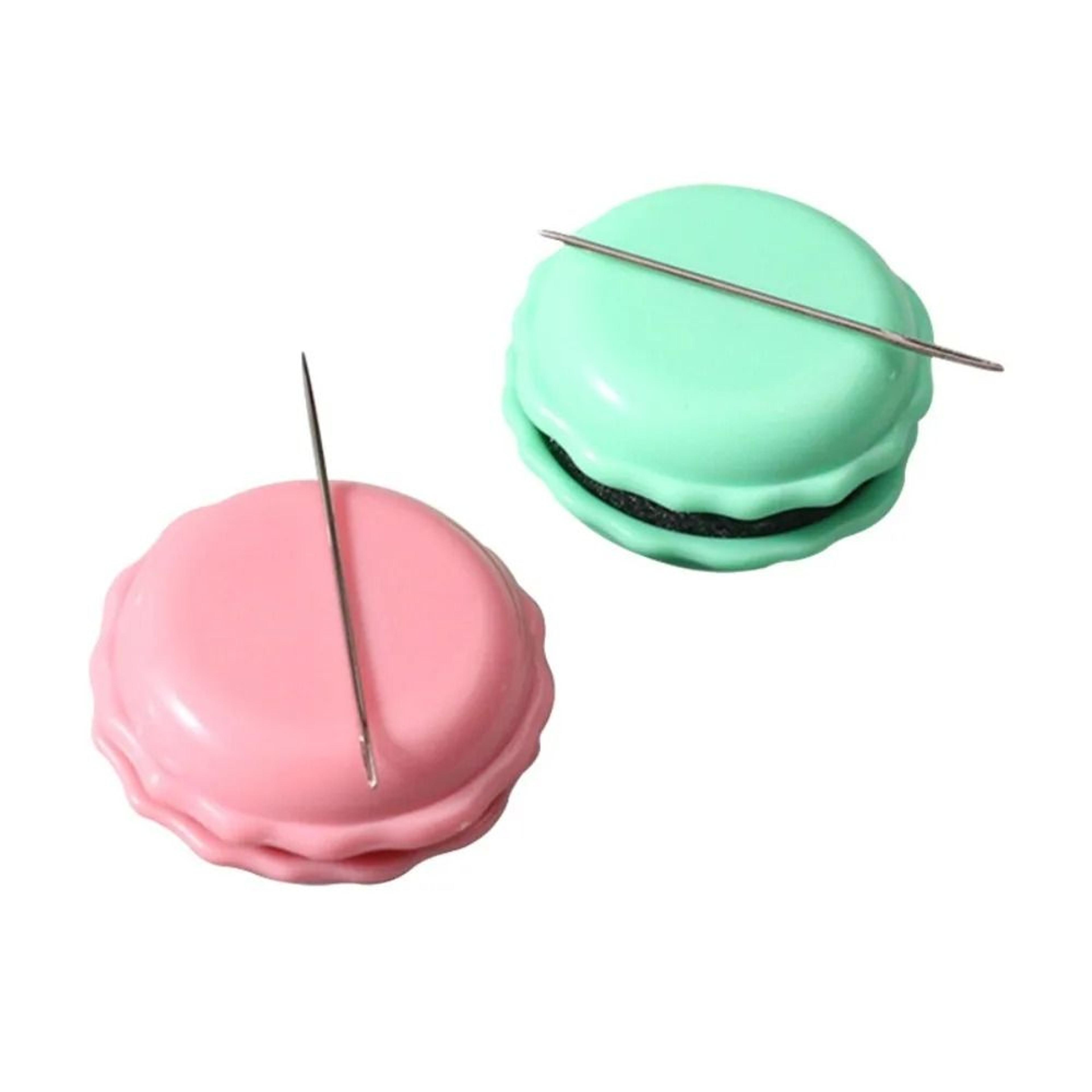 macaron magnetic needle holder and sharpener for convenient sewing organization anywhere