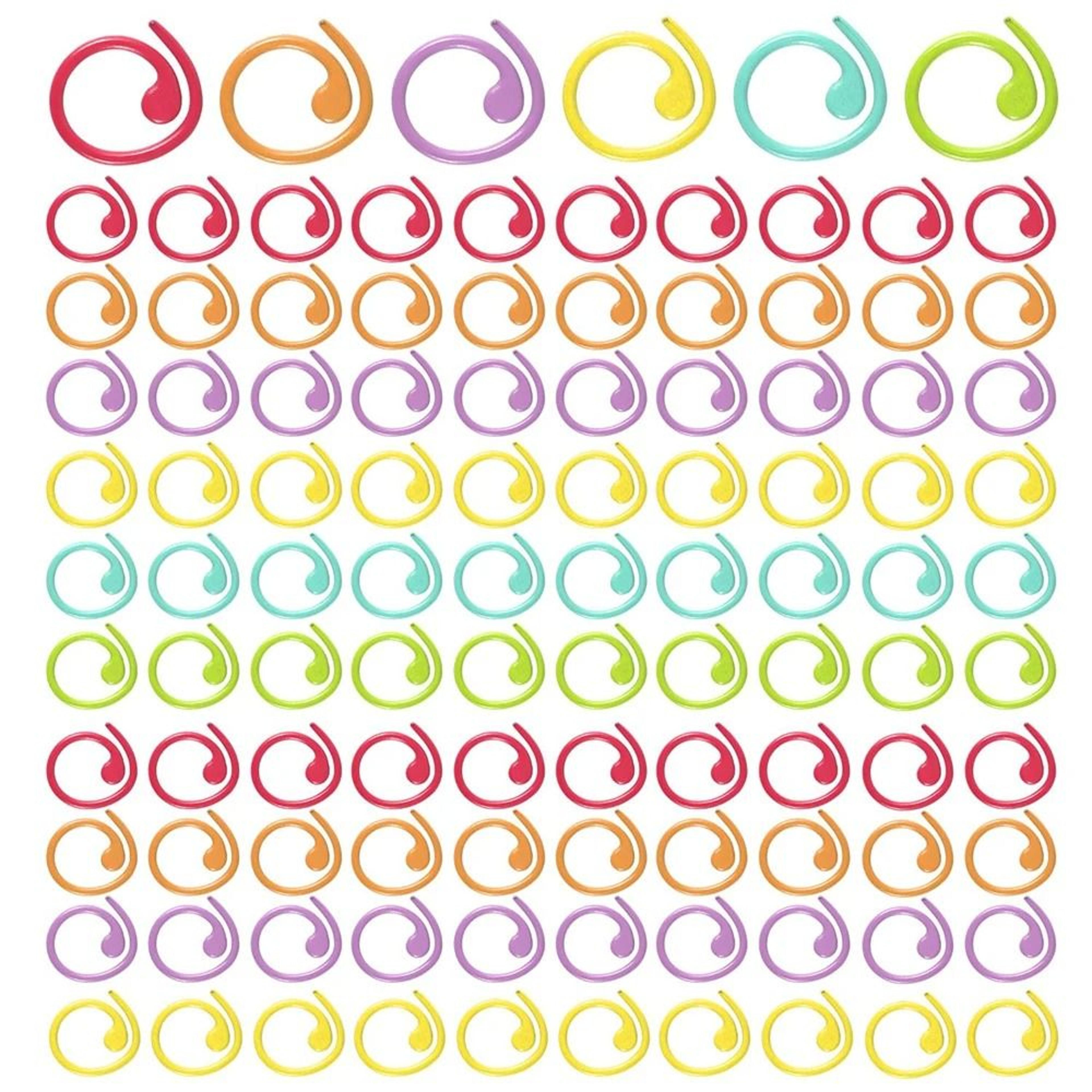 100 piece zinc alloy spiral stitch marker set for organized crocheting