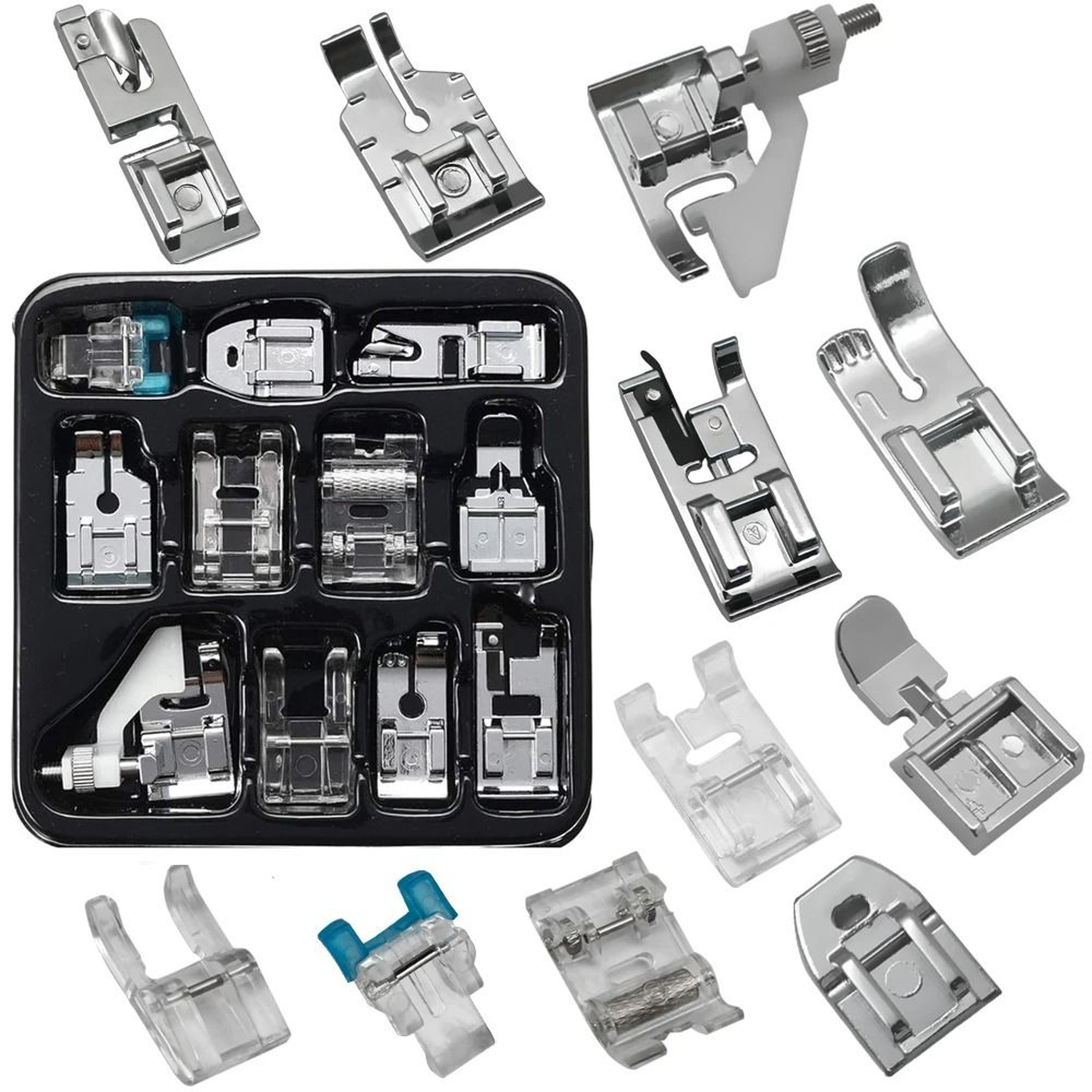 versatile eleven piece presser foot kit for domestic sewing machine projects
