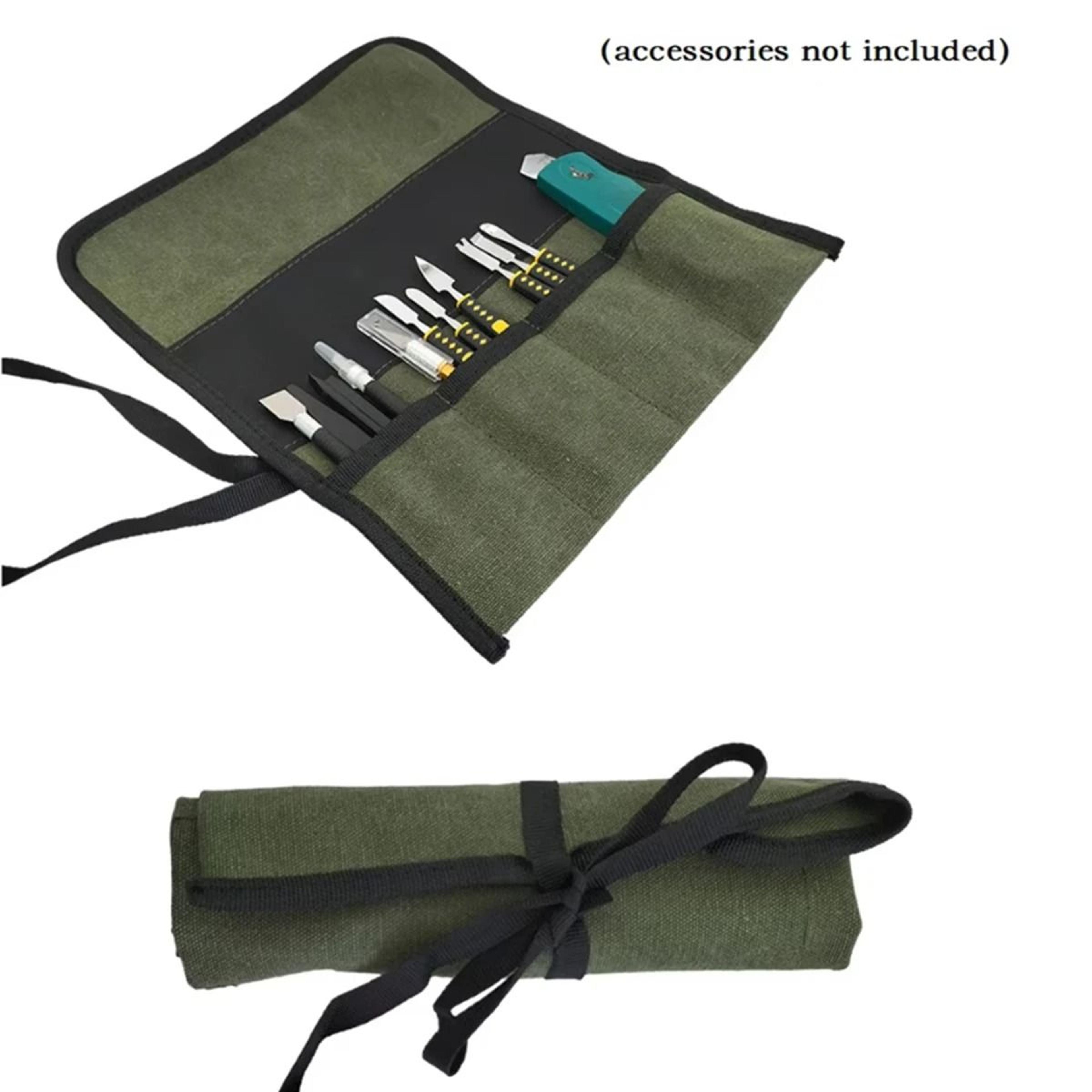 oxford cloth roll up tool bag with multiple storage pockets