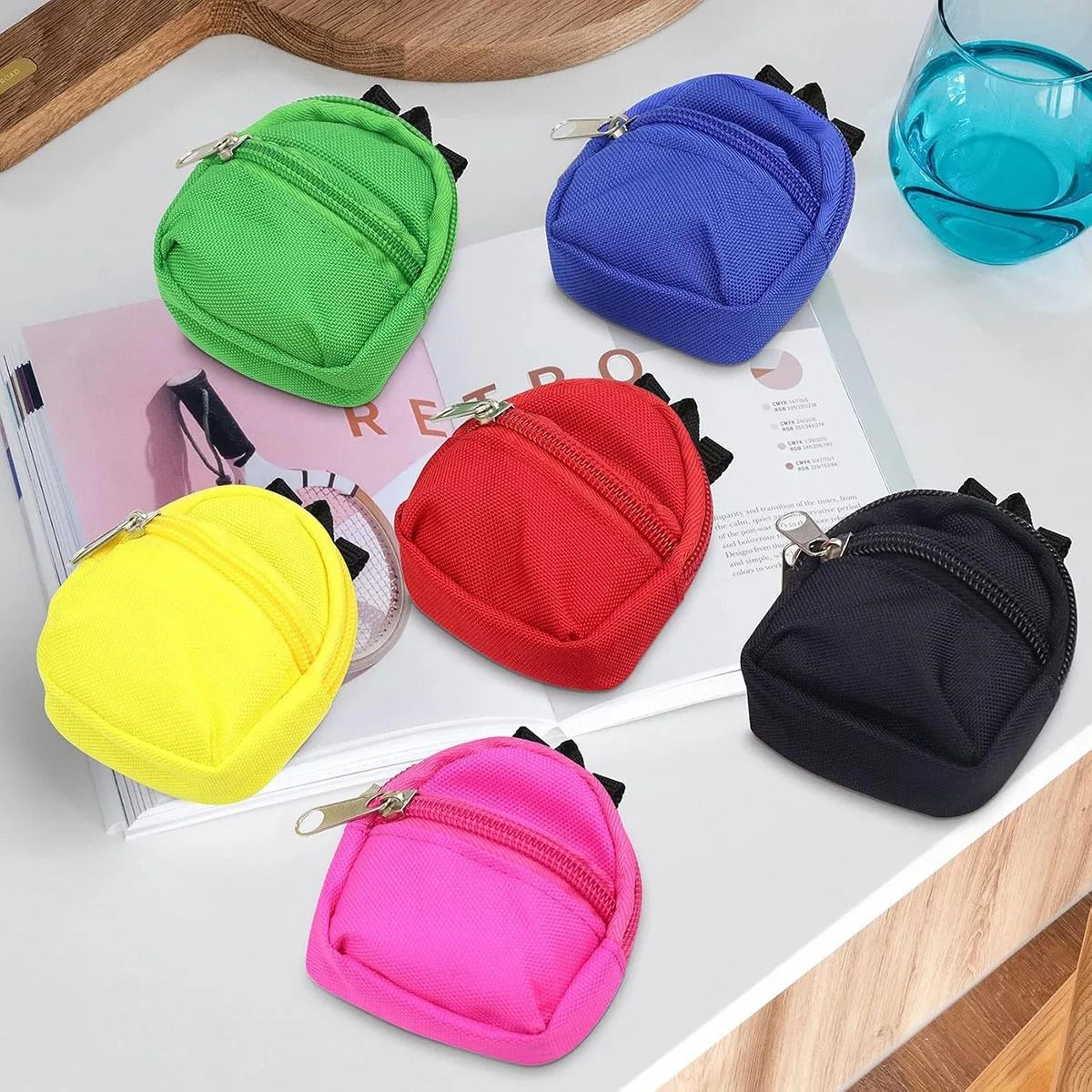 mini backpack coin purse keychain with functional zipper storage