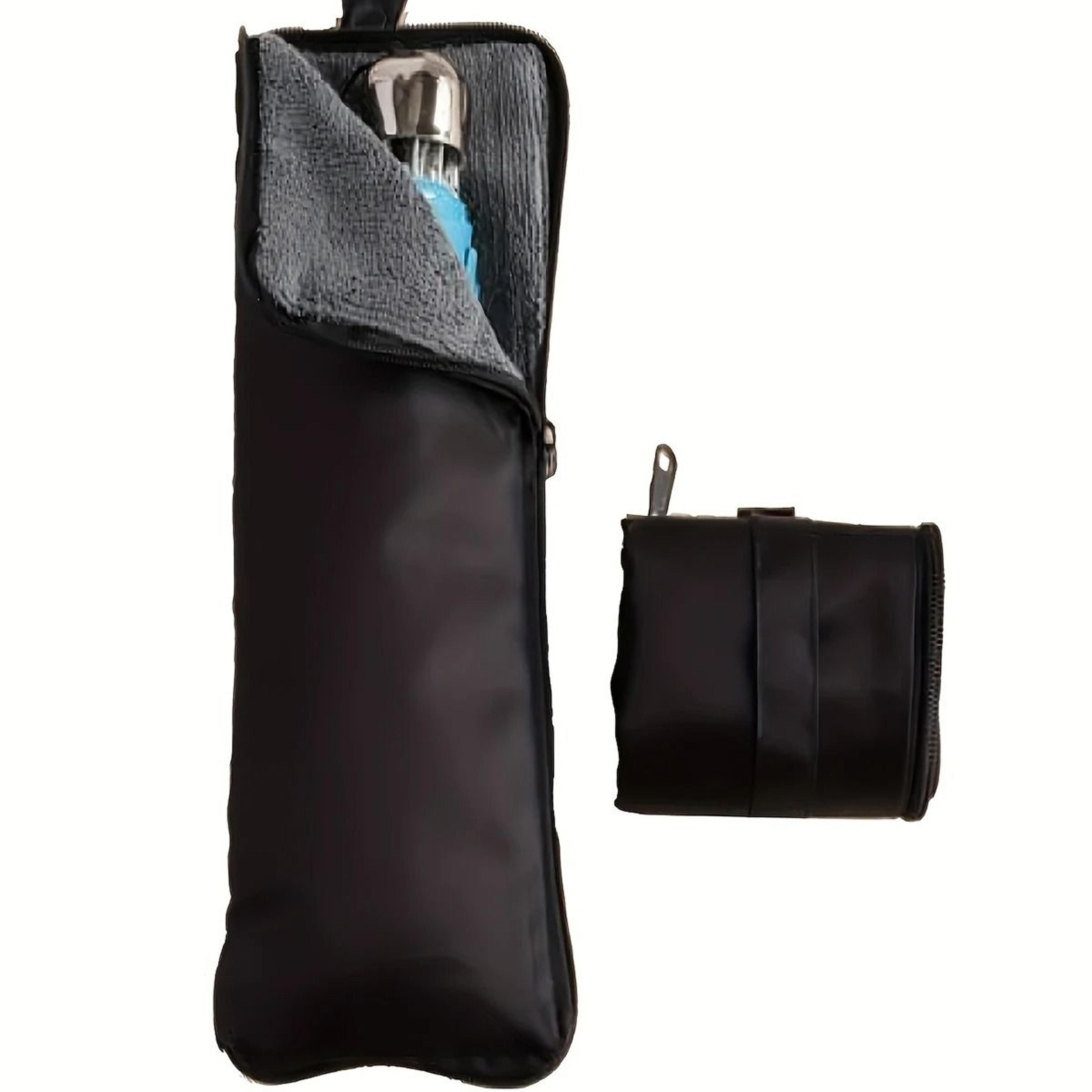 black microfiber folding umbrella storage bag with carry handle