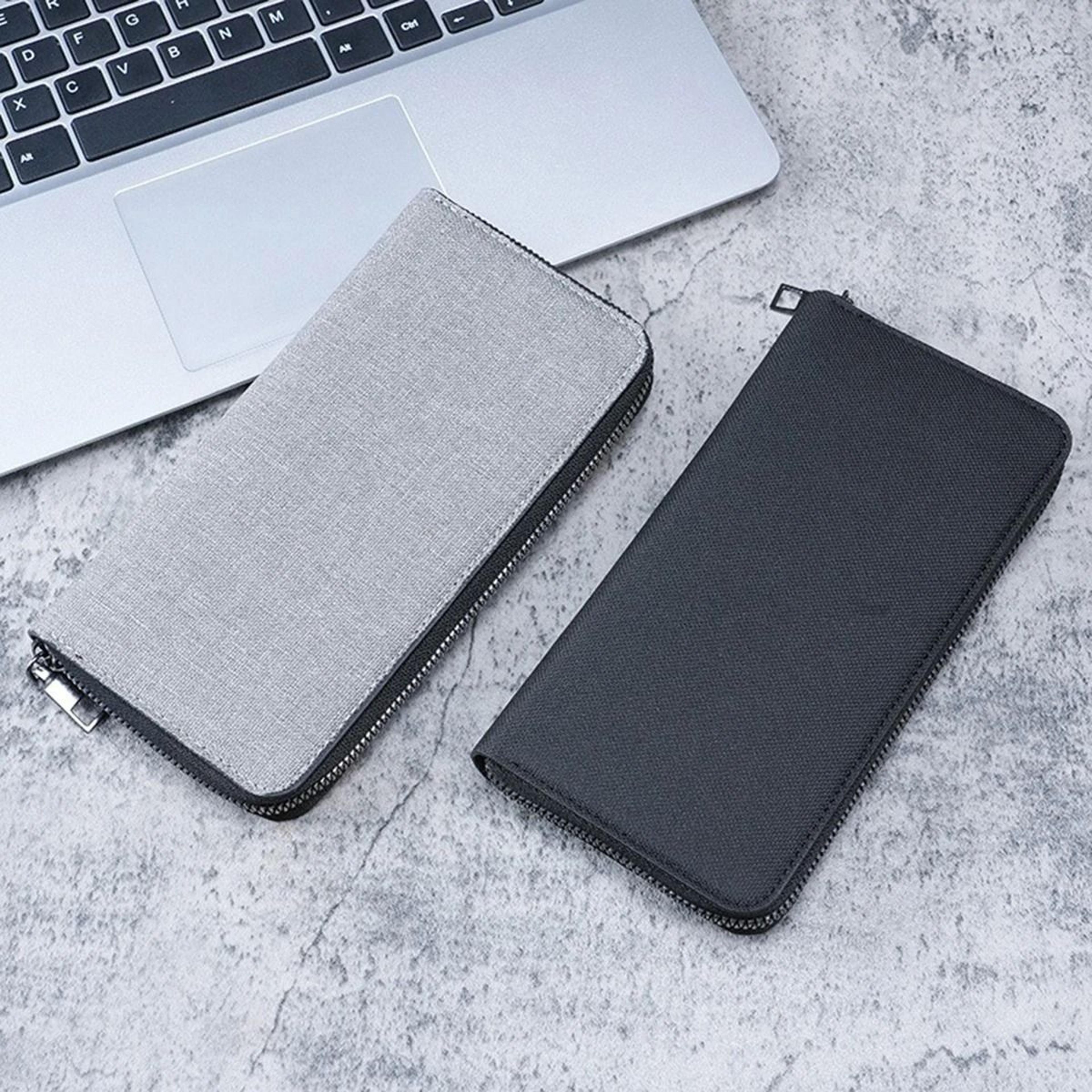 large capacity mens long wallet with zipper and multiple card slots