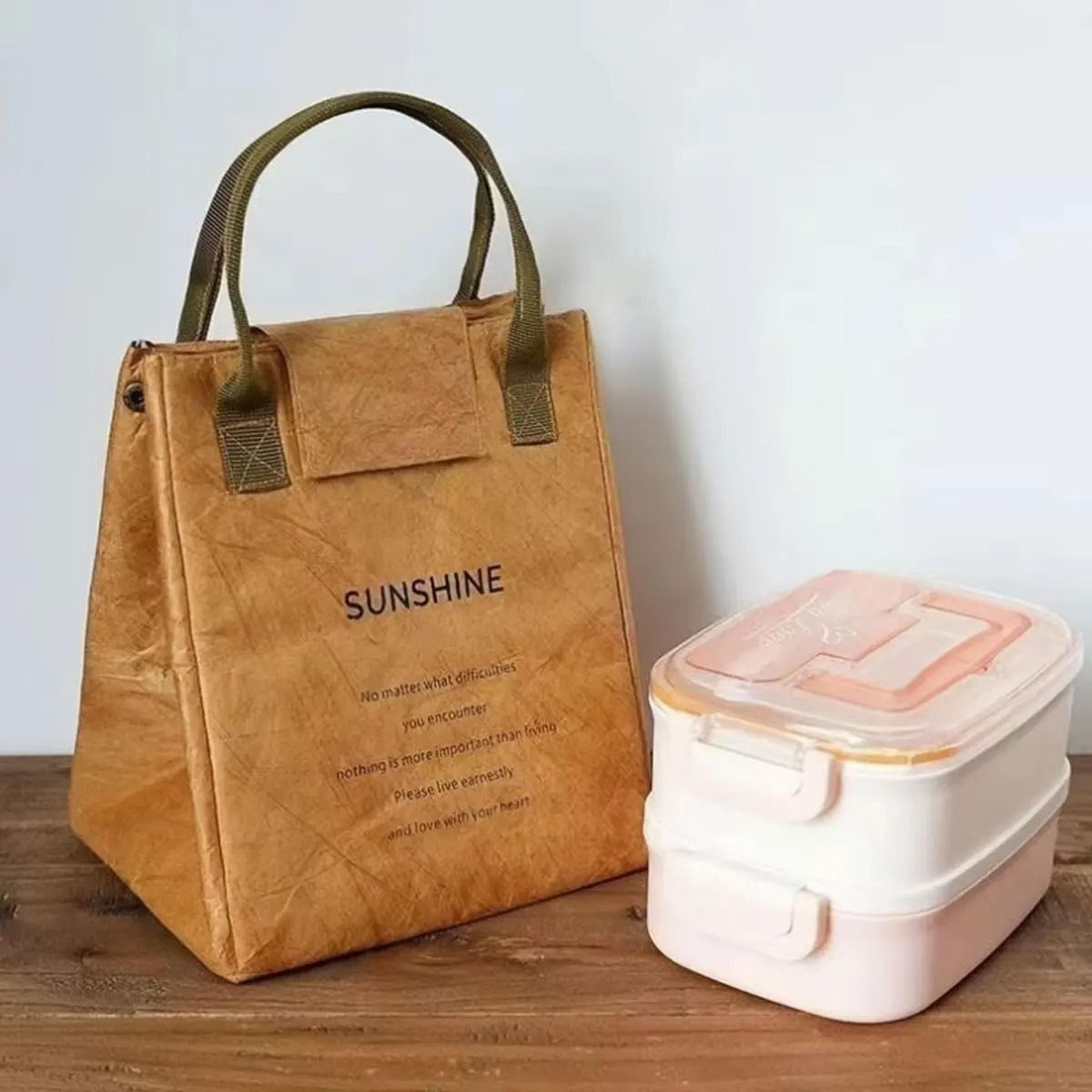 portable kraft paper insulated lunch bag for work and everyday meals