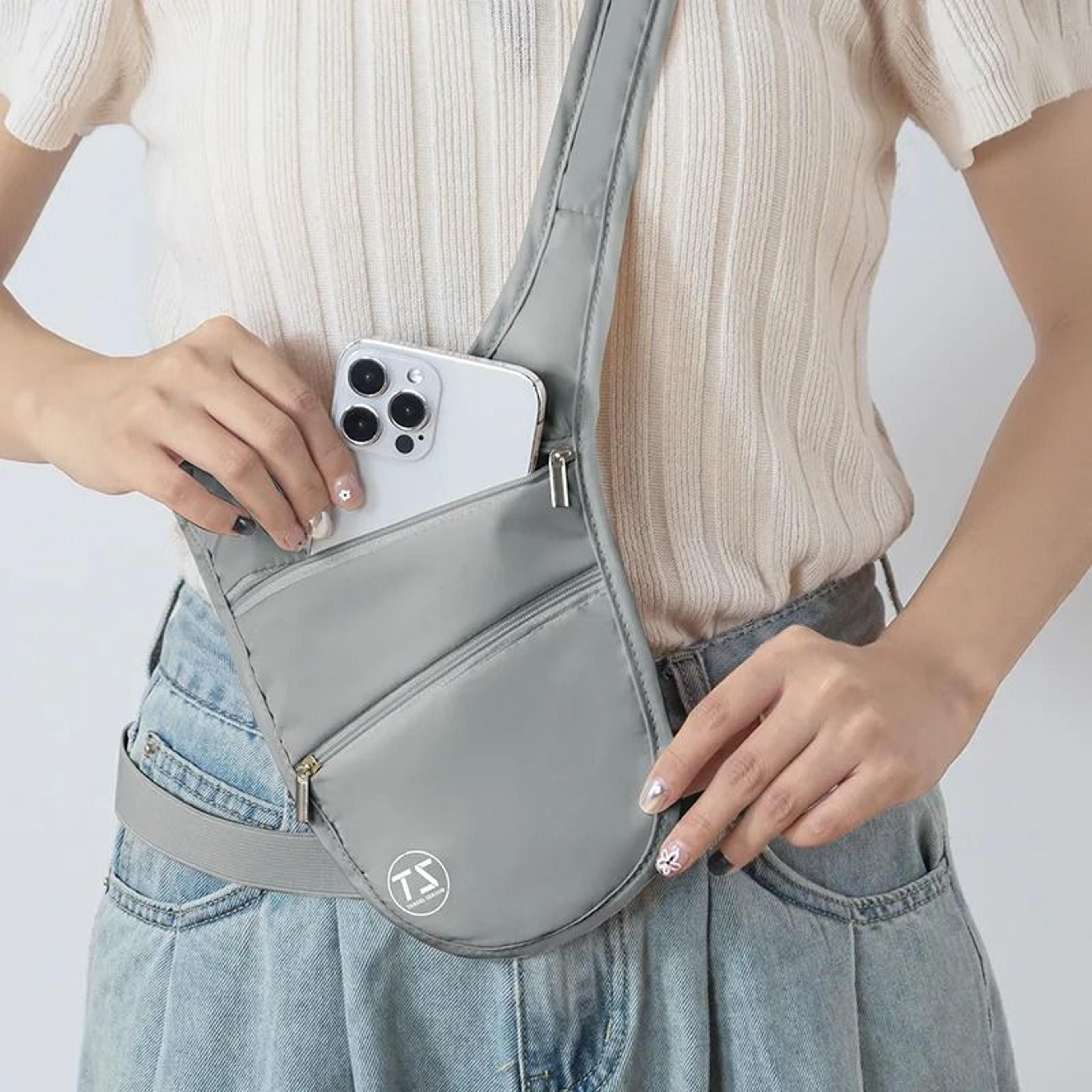 lightweight anti theft running waist bag with adjustable travel belt