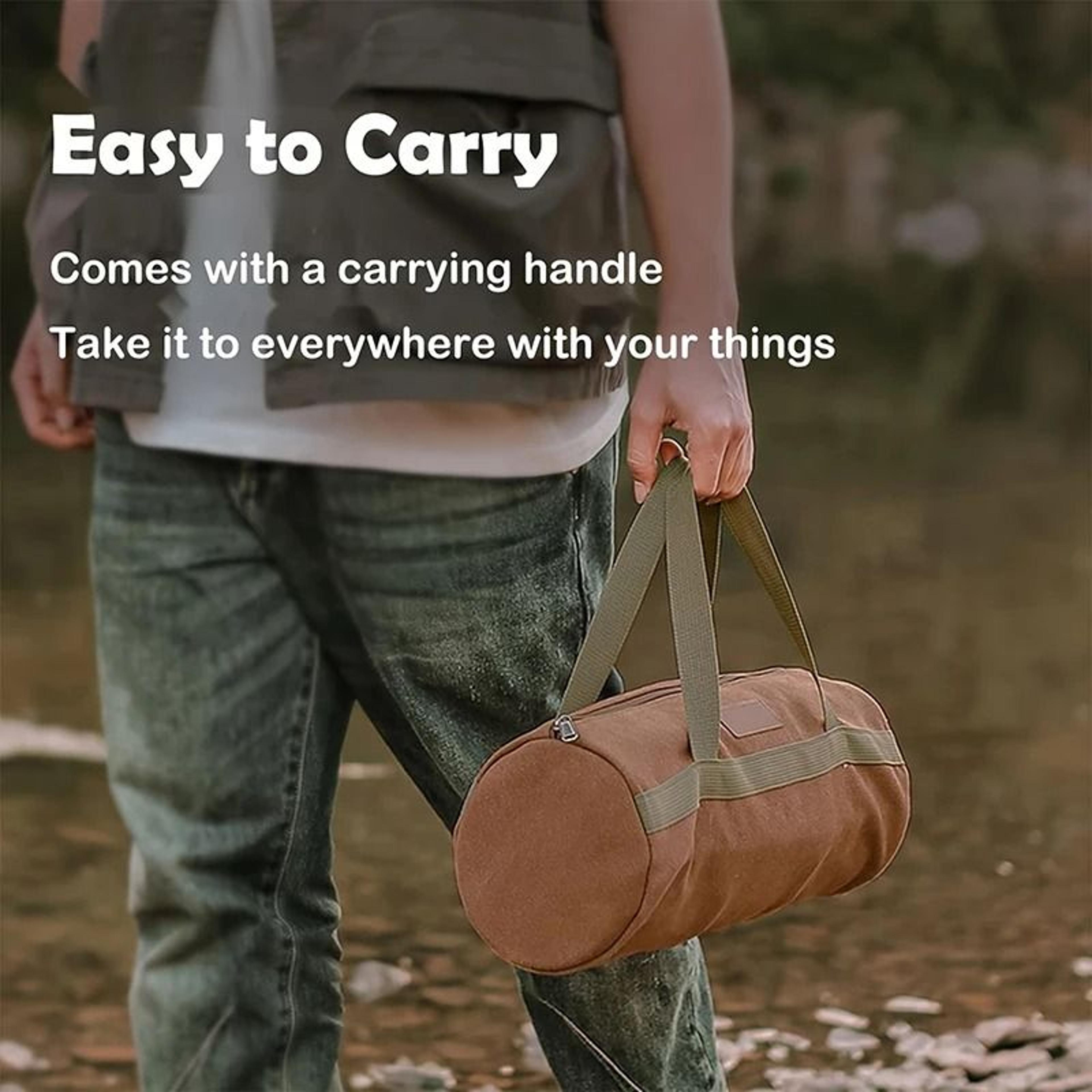 large capacity cylinder tent stake storage bag