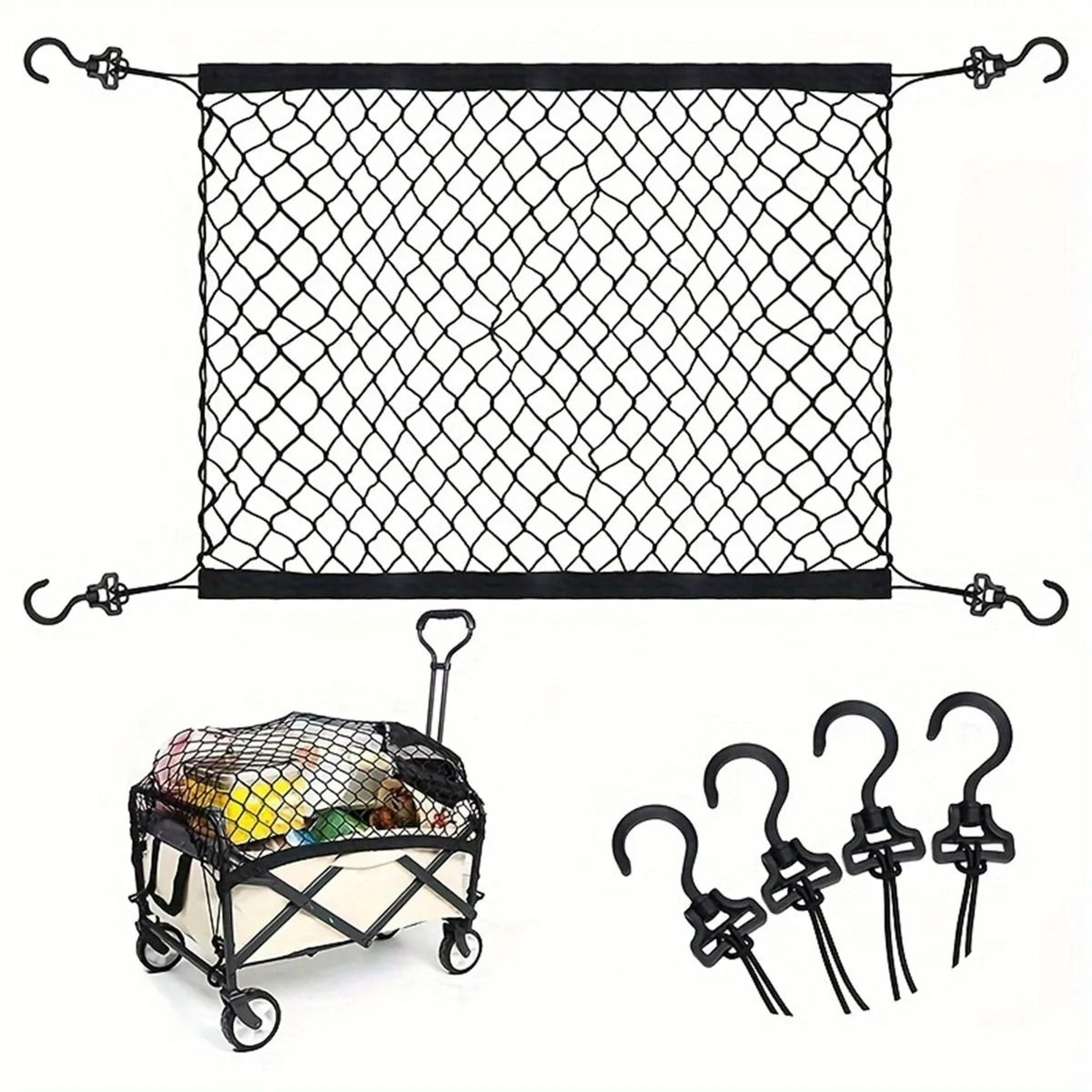 stretch camping cart cargo guard net with hooks