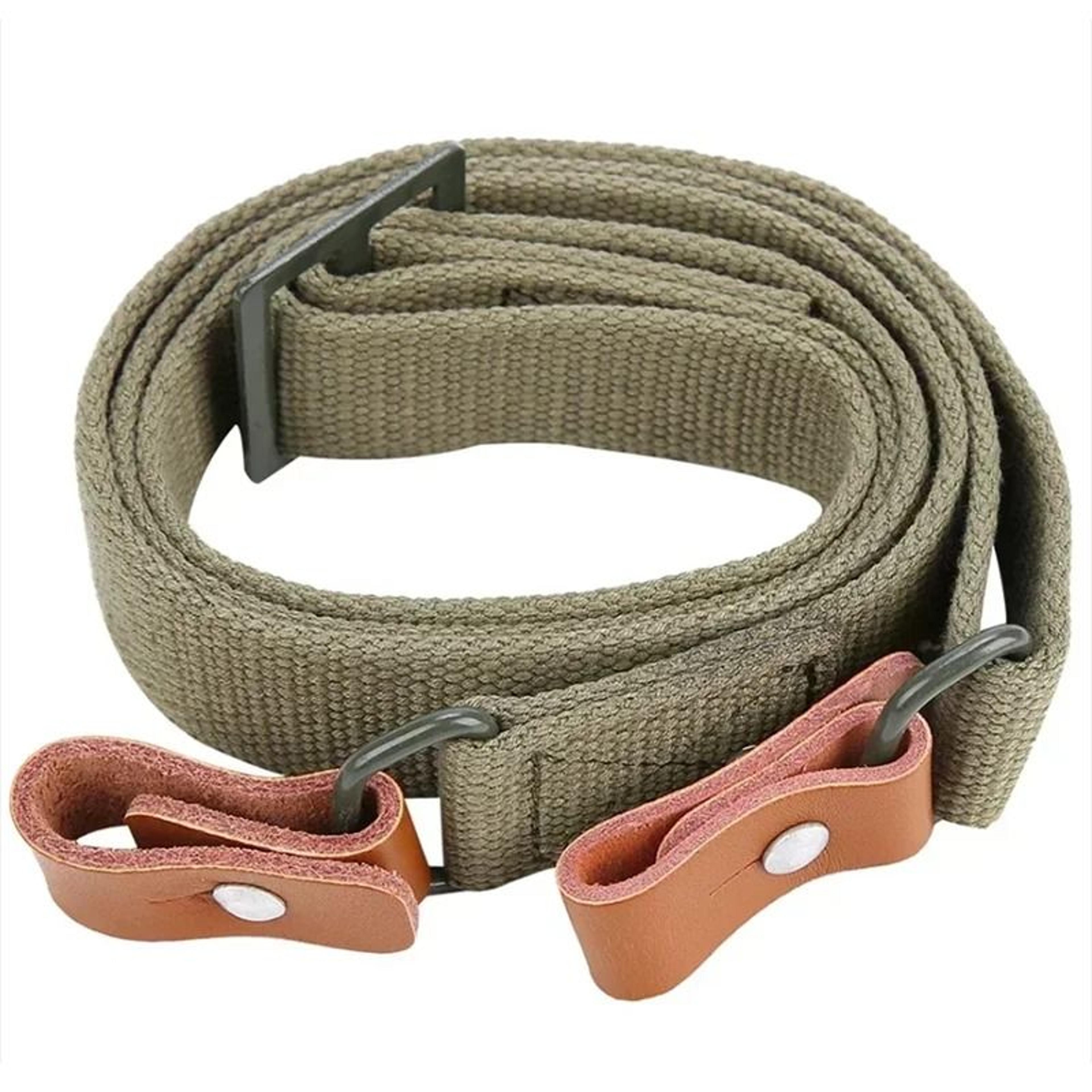 adjustable leather two point tactical rifle sling