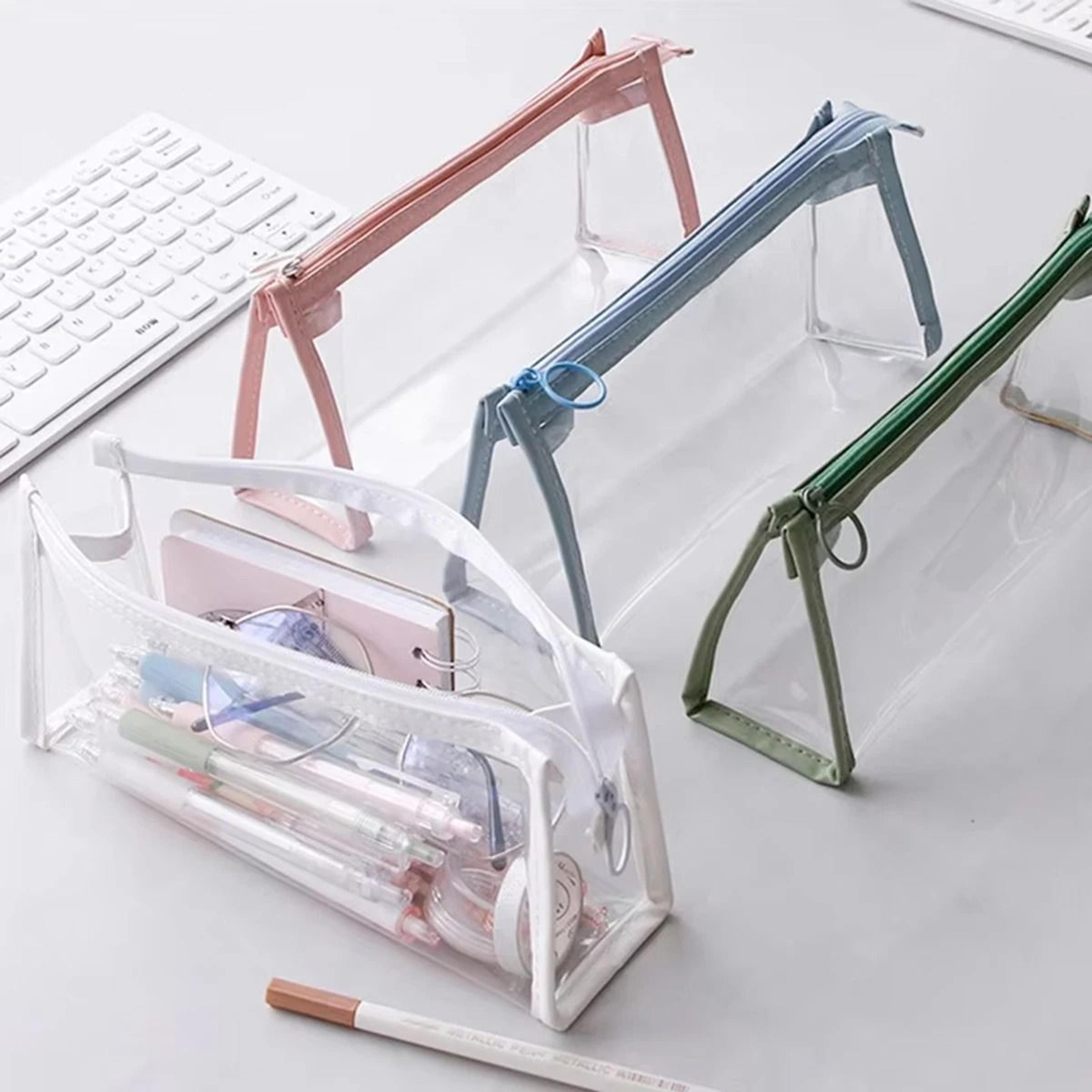 large capacity transparent pencil case kawaii pen bag for school office supplies