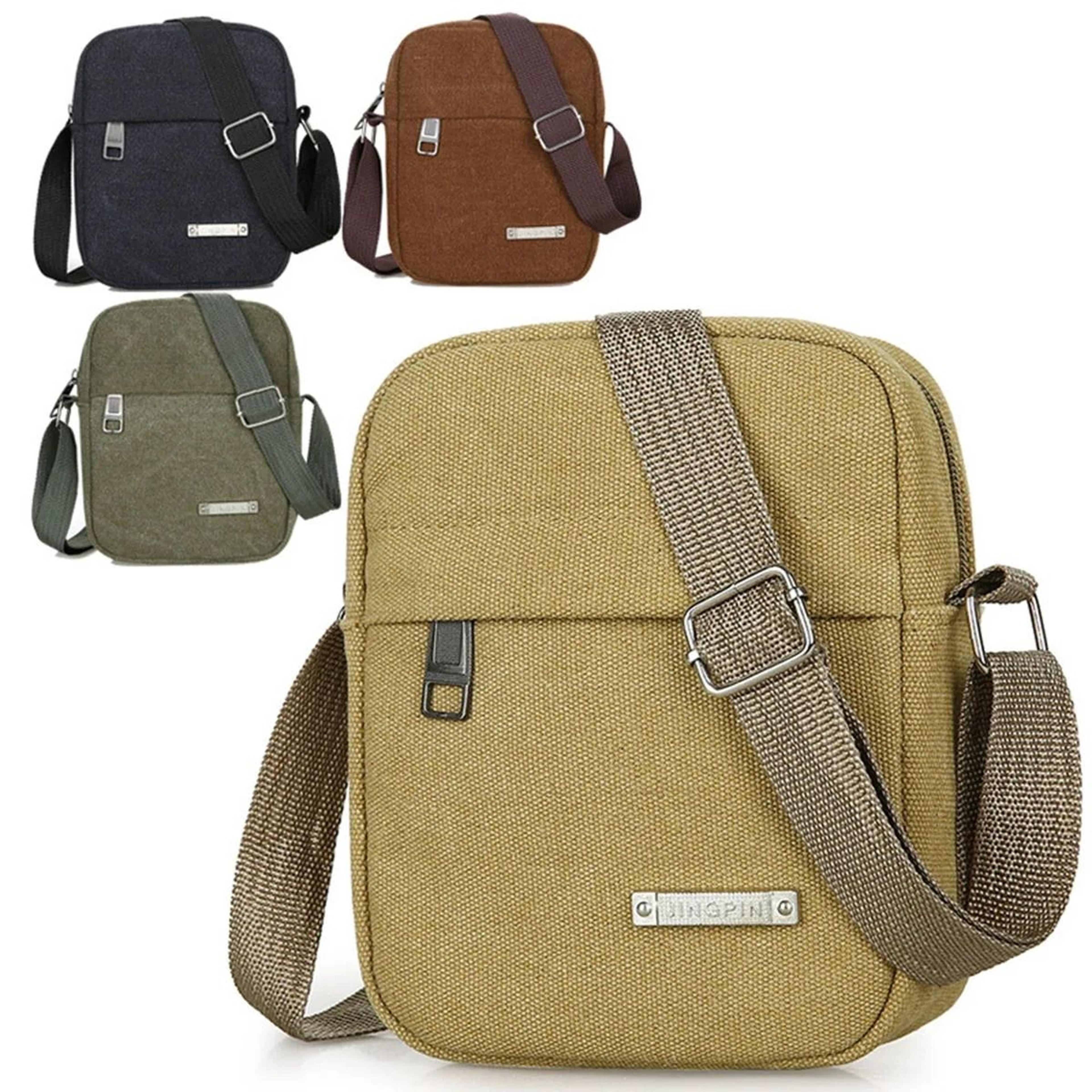 mens casual canvas crossbody shoulder bag small phone pouch for everyday travel