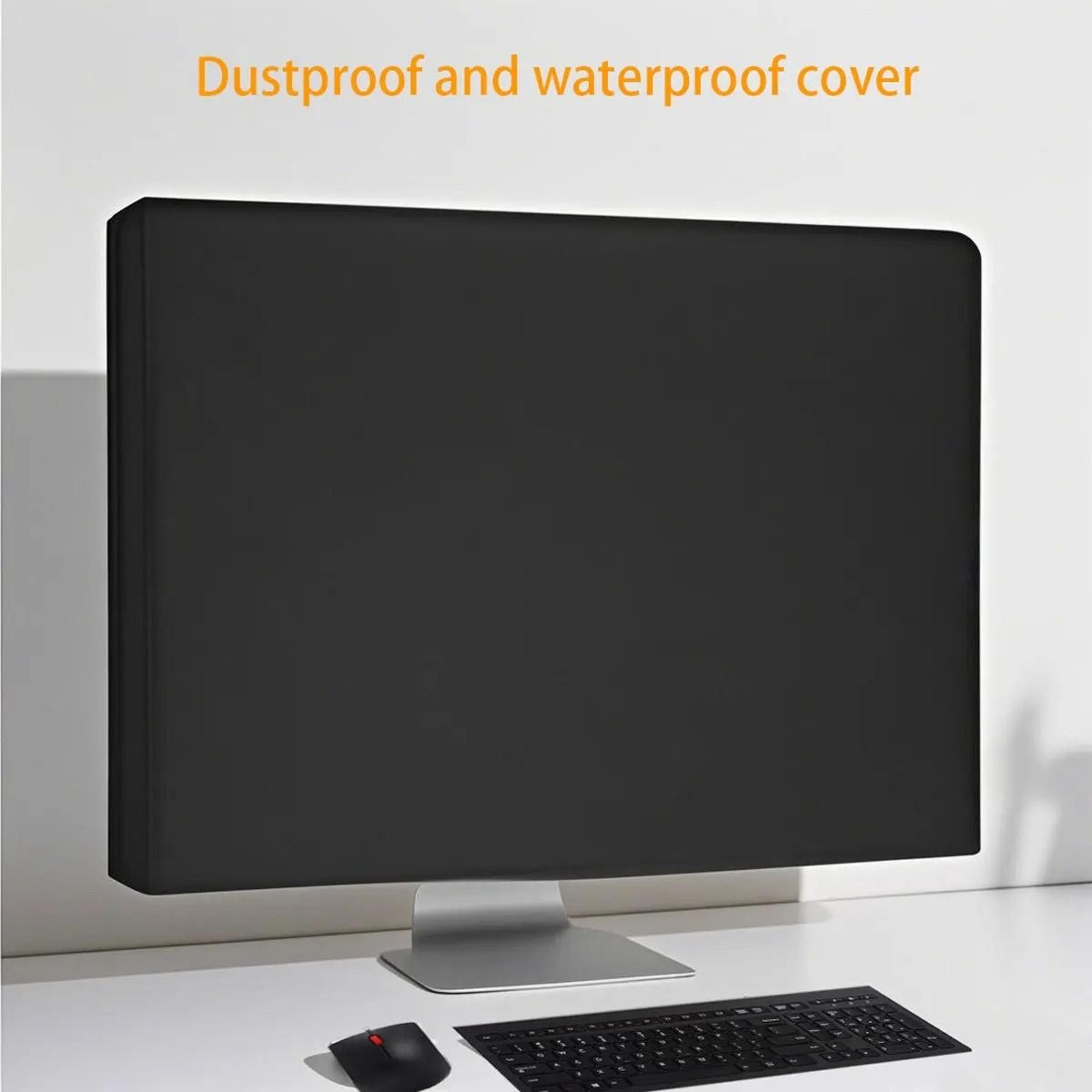 black waterproof computer monitor dust cover with scratch and wear resistant protection