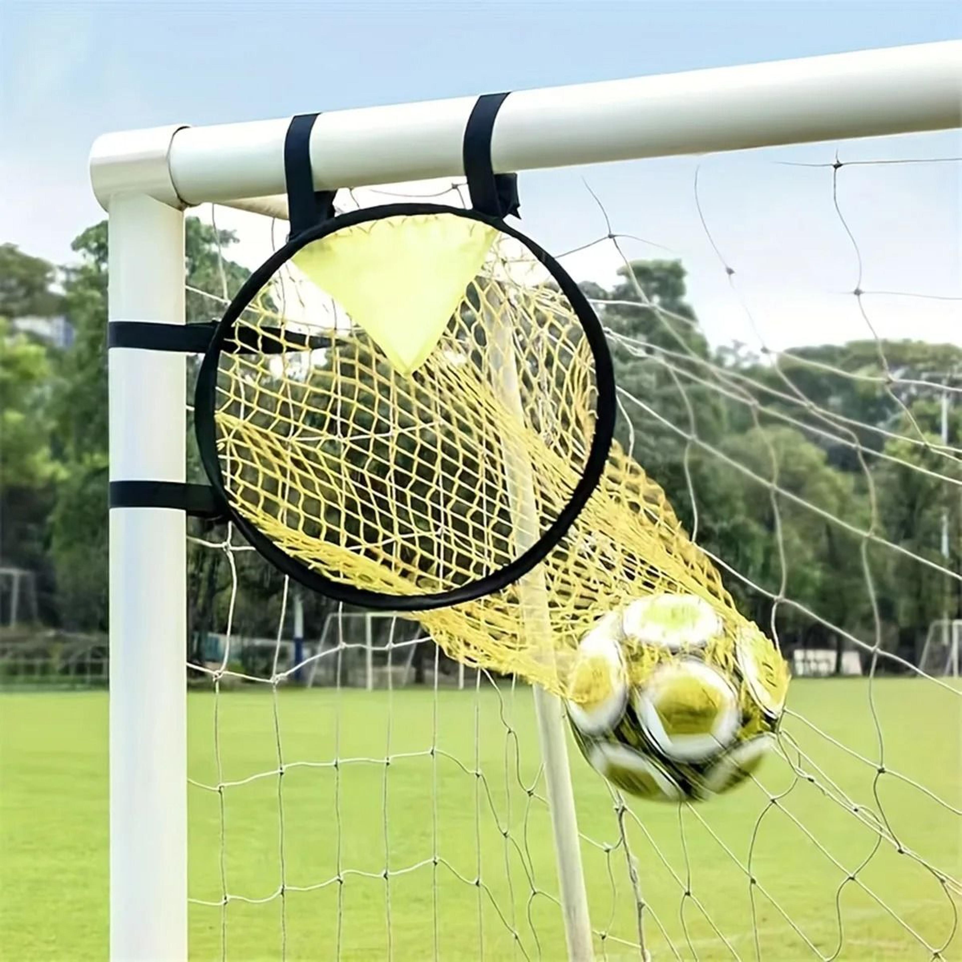 yellow soccer goal shooting target net for accuracy training