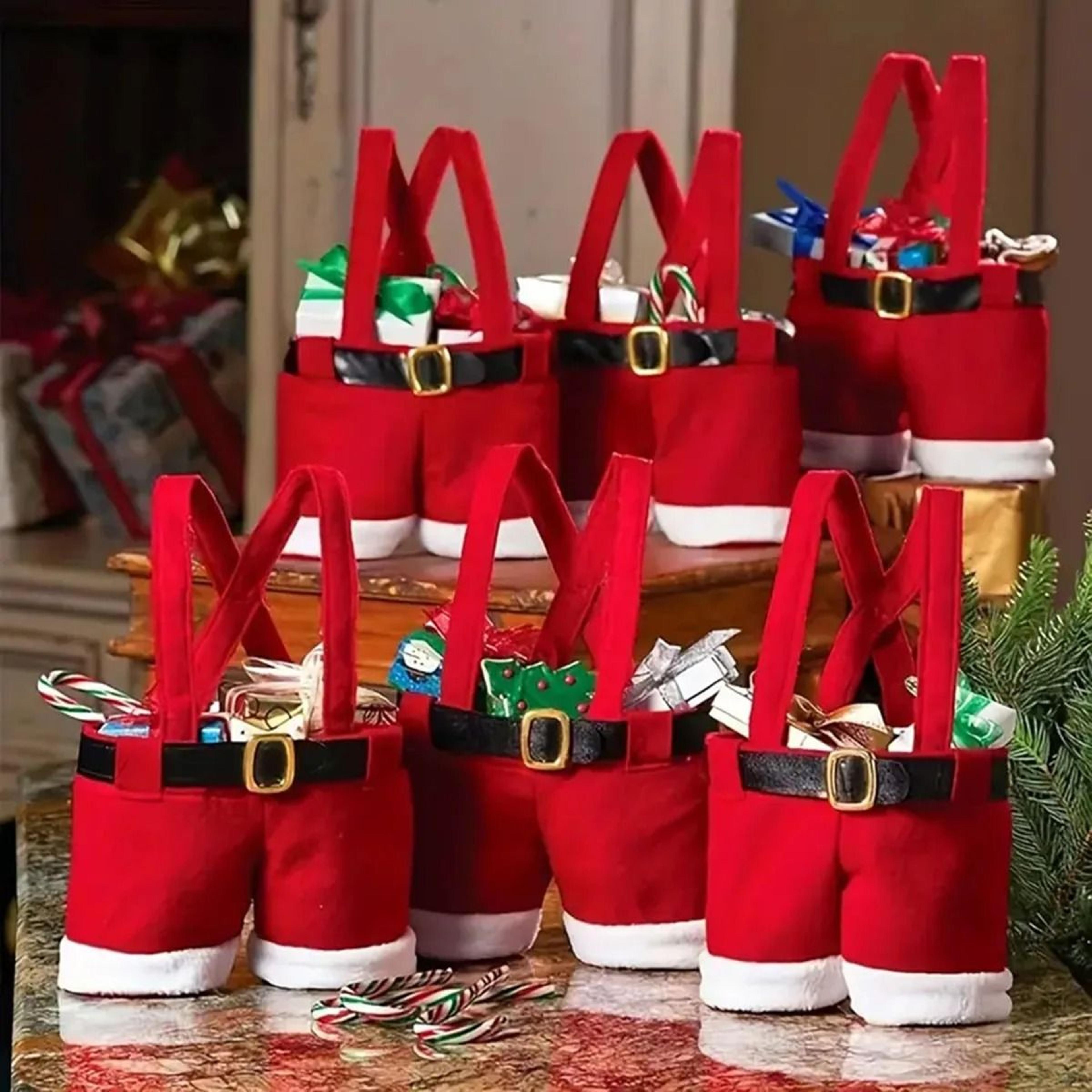 six pack santa pants christmas treat and gift bags