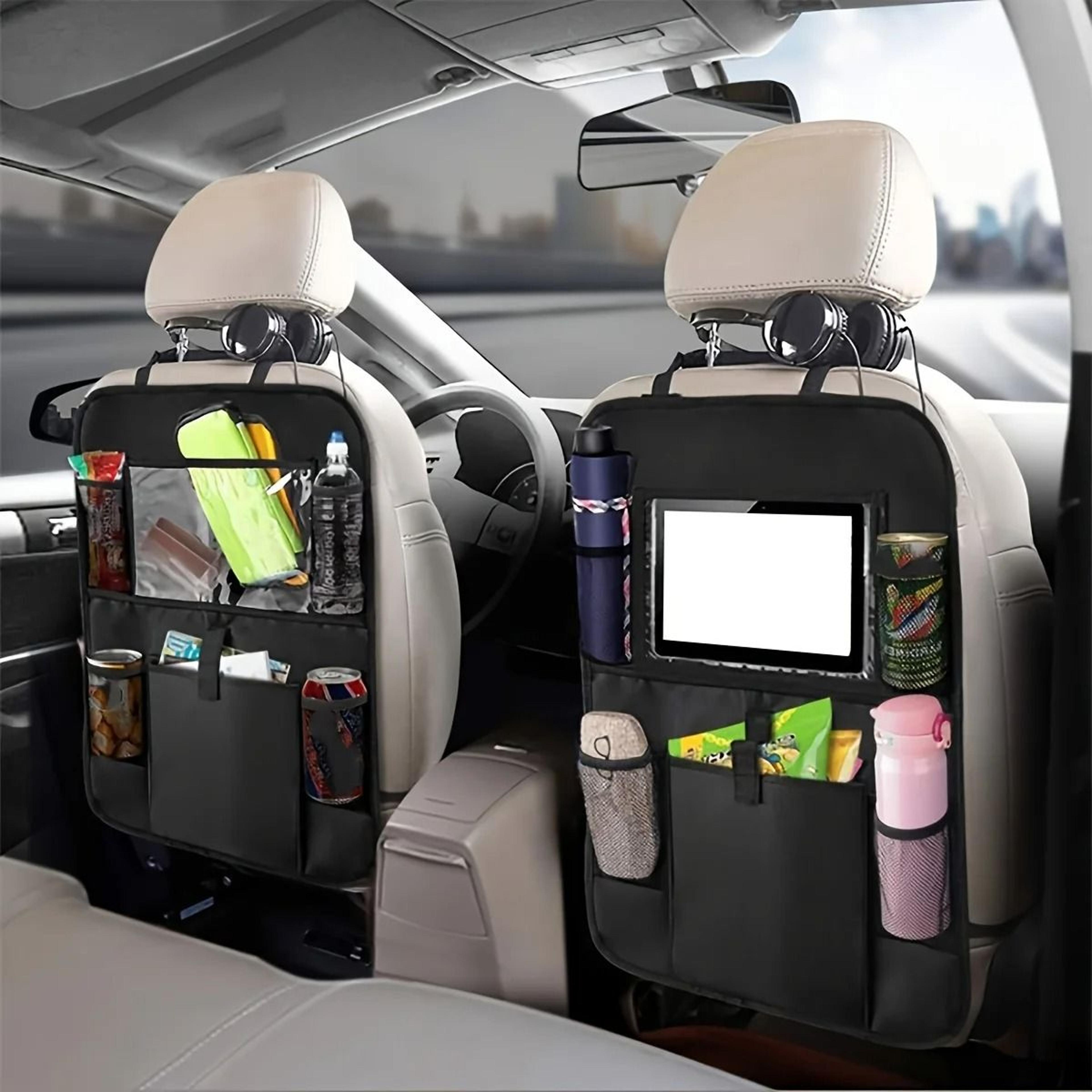 black oxford car seat back organizer and anti kick protector