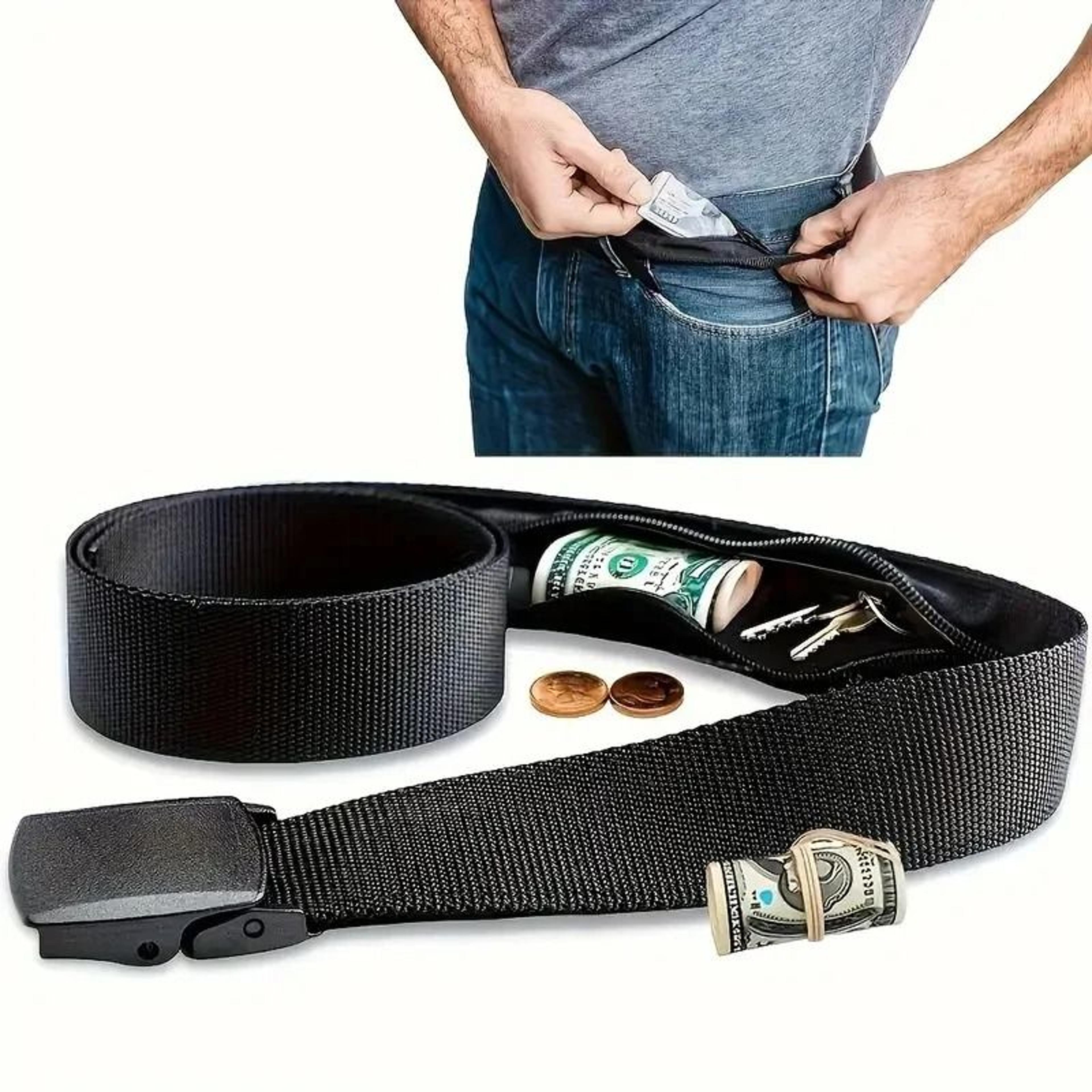 concealed zipper travel wallet with secure belt loop strap