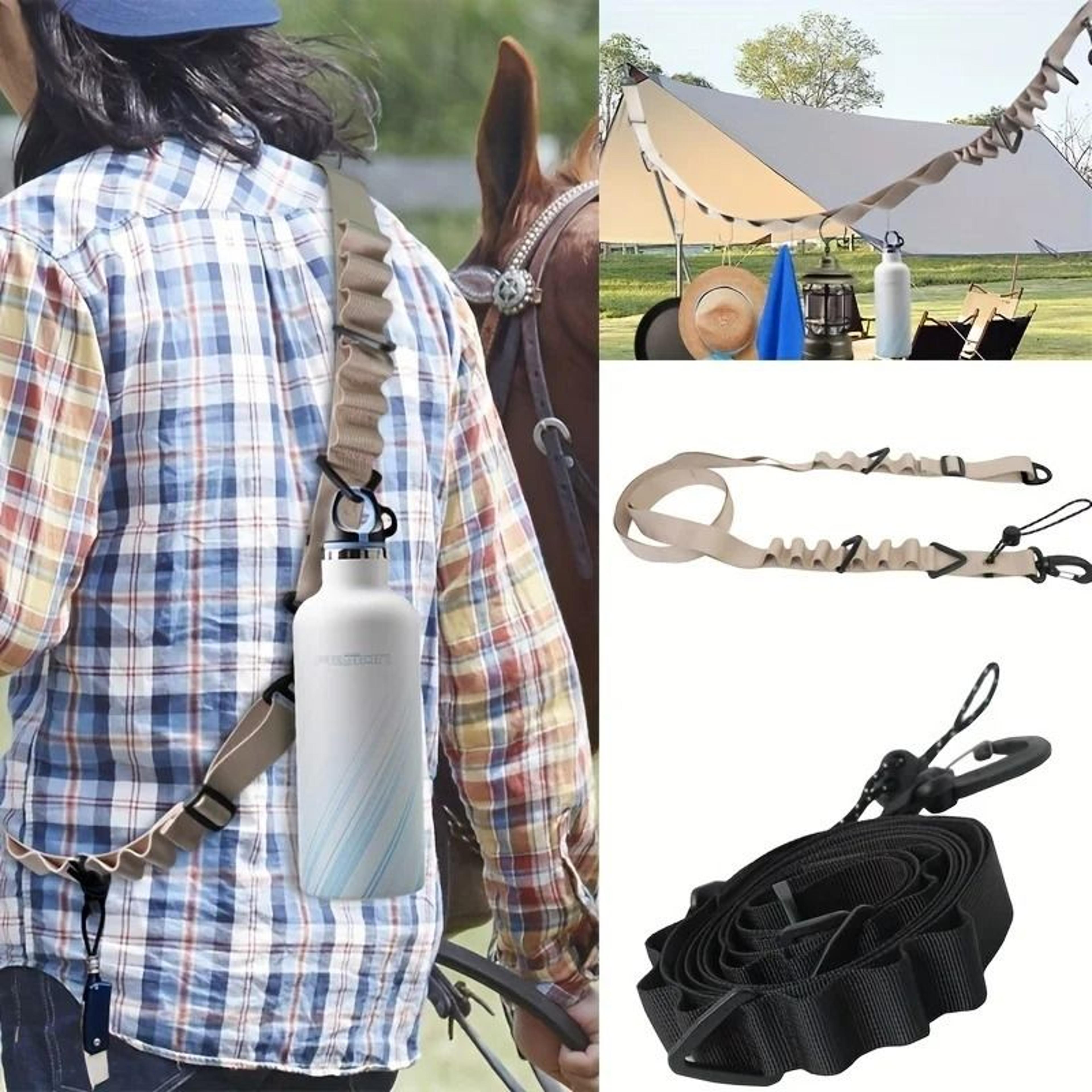 heavy duty outdoor carry strap with water bottle holder