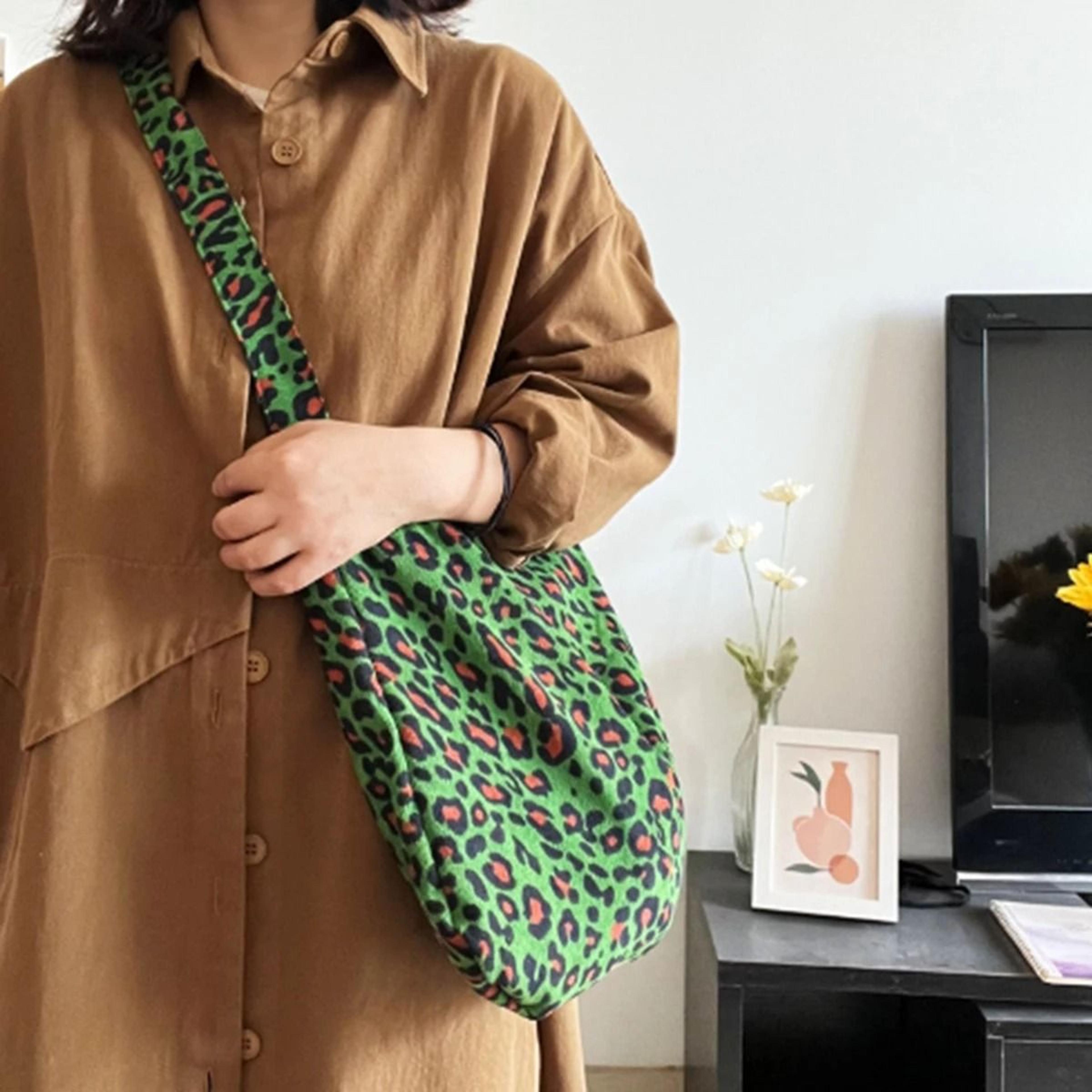 urban green leopard everyday carry bag