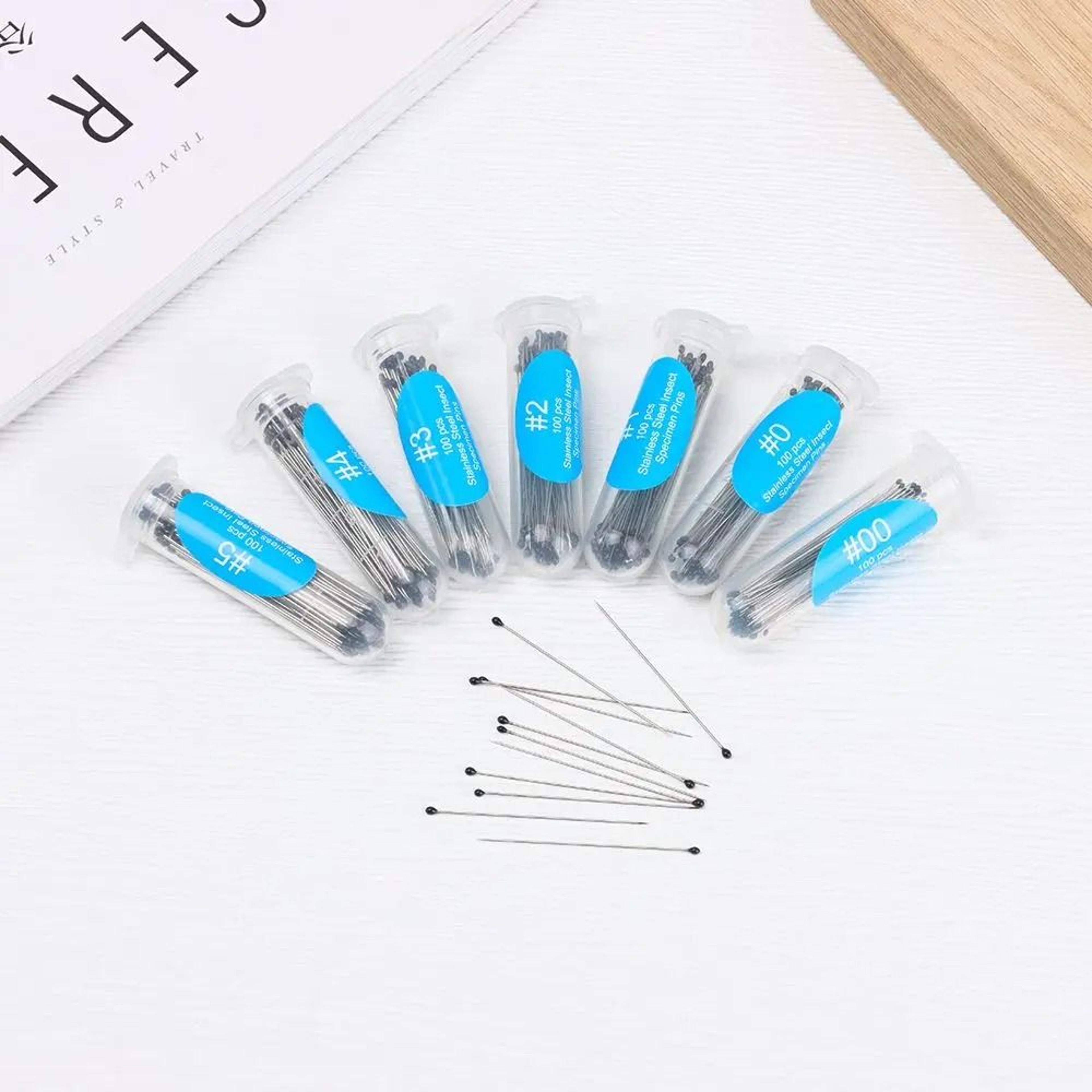one hundred piece stainless steel insect specimen pin set