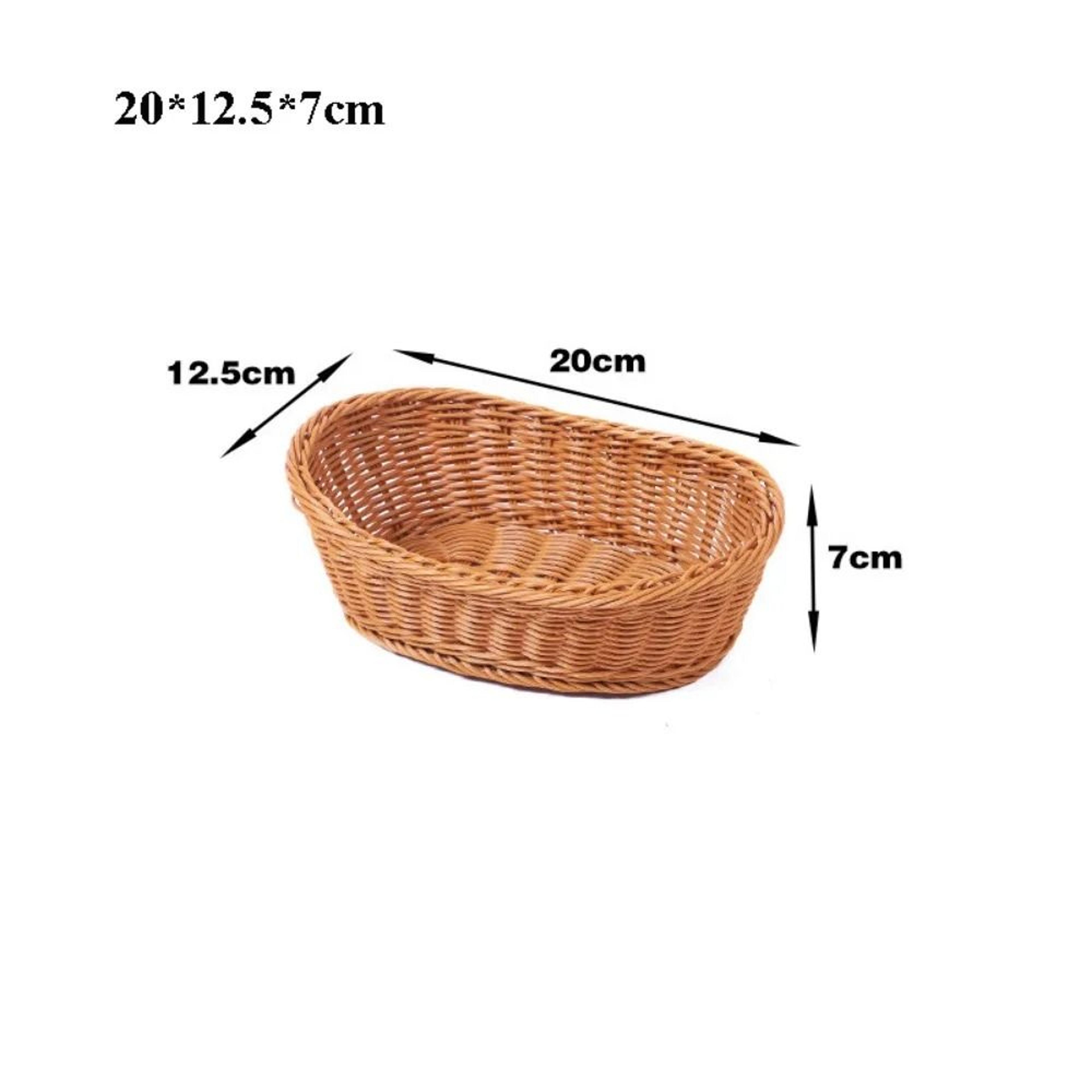 woven serving basket for bread fruit and table storage