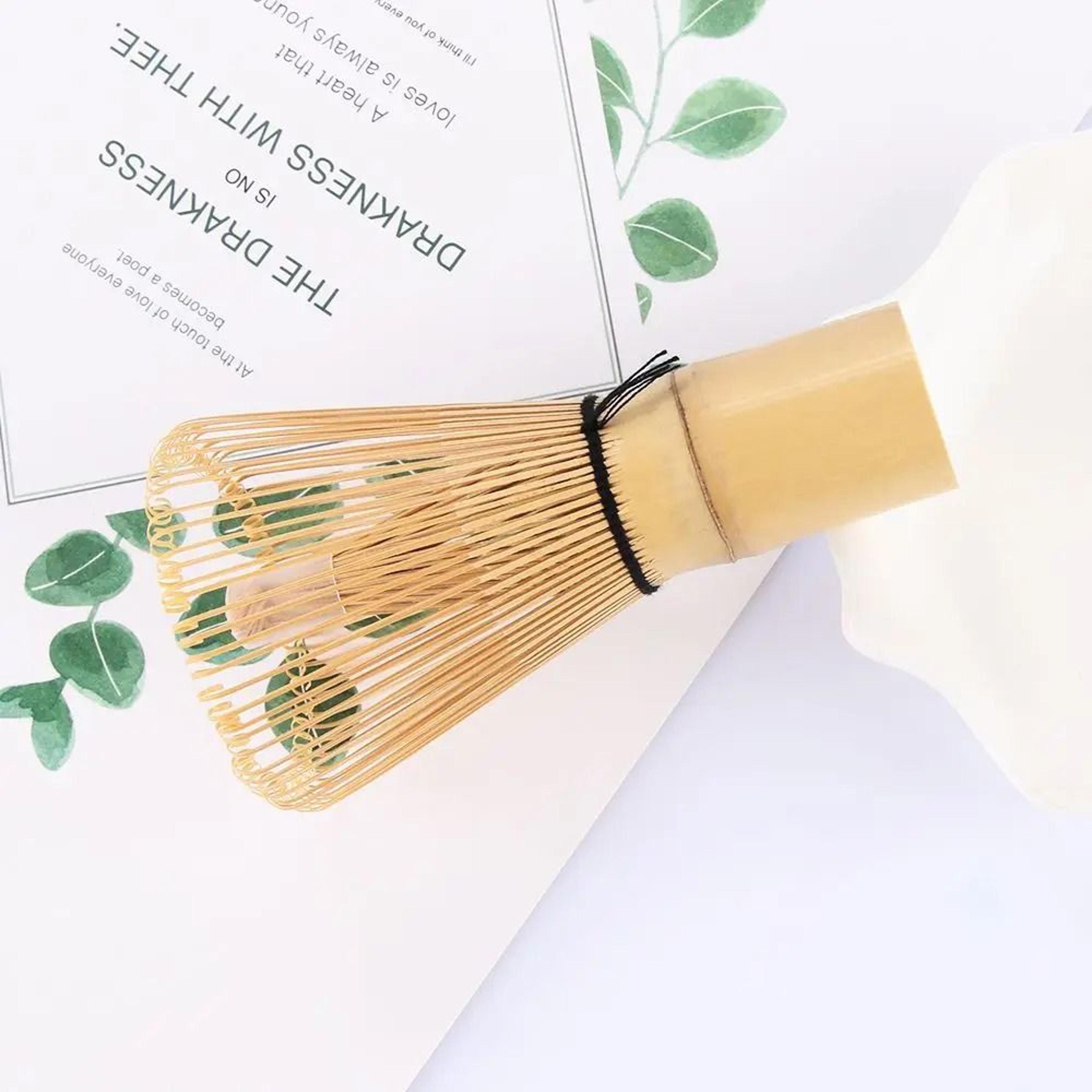 80 prong bamboo matcha whisk for smooth frothy tea