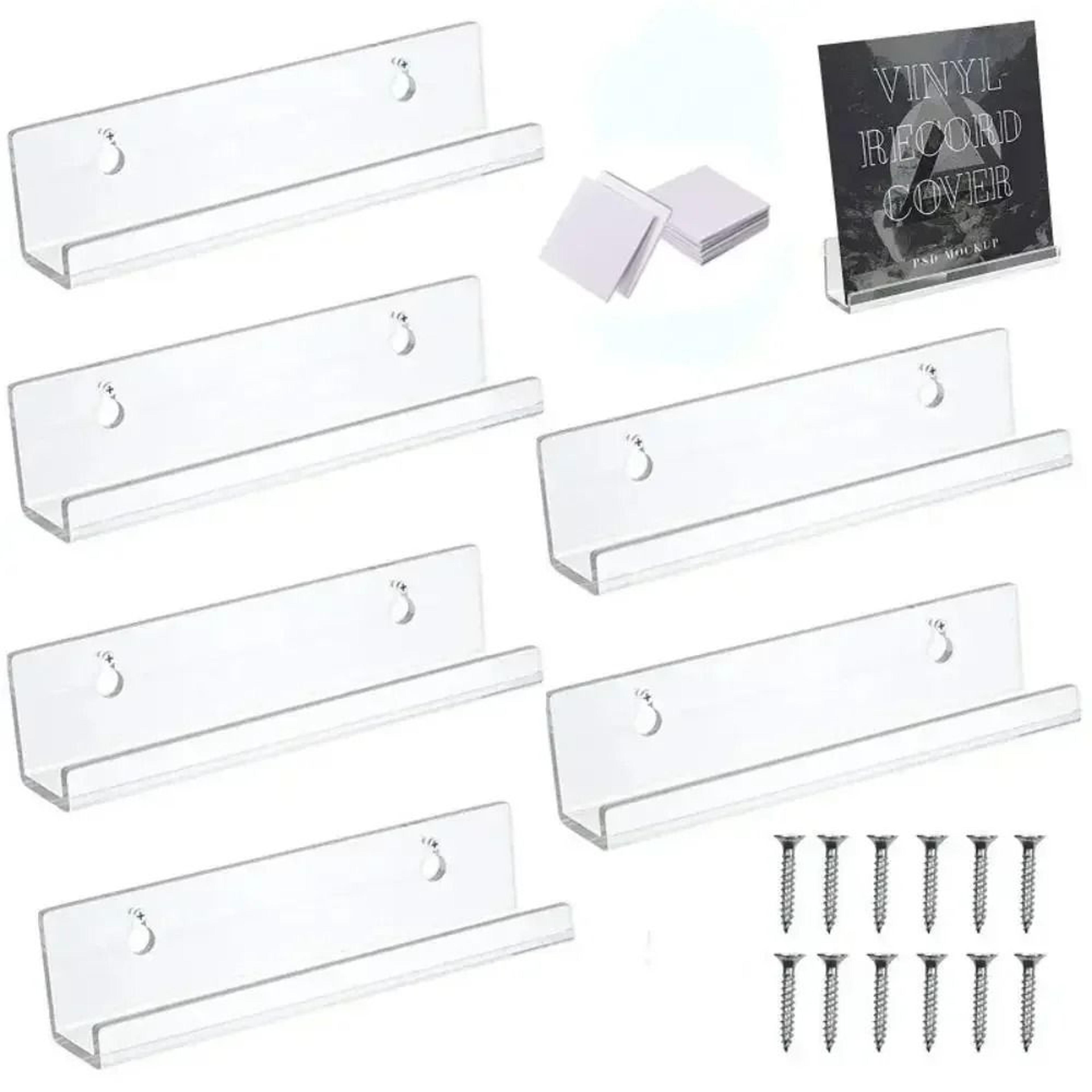 clear acrylic wall mounted vinyl record display shelf