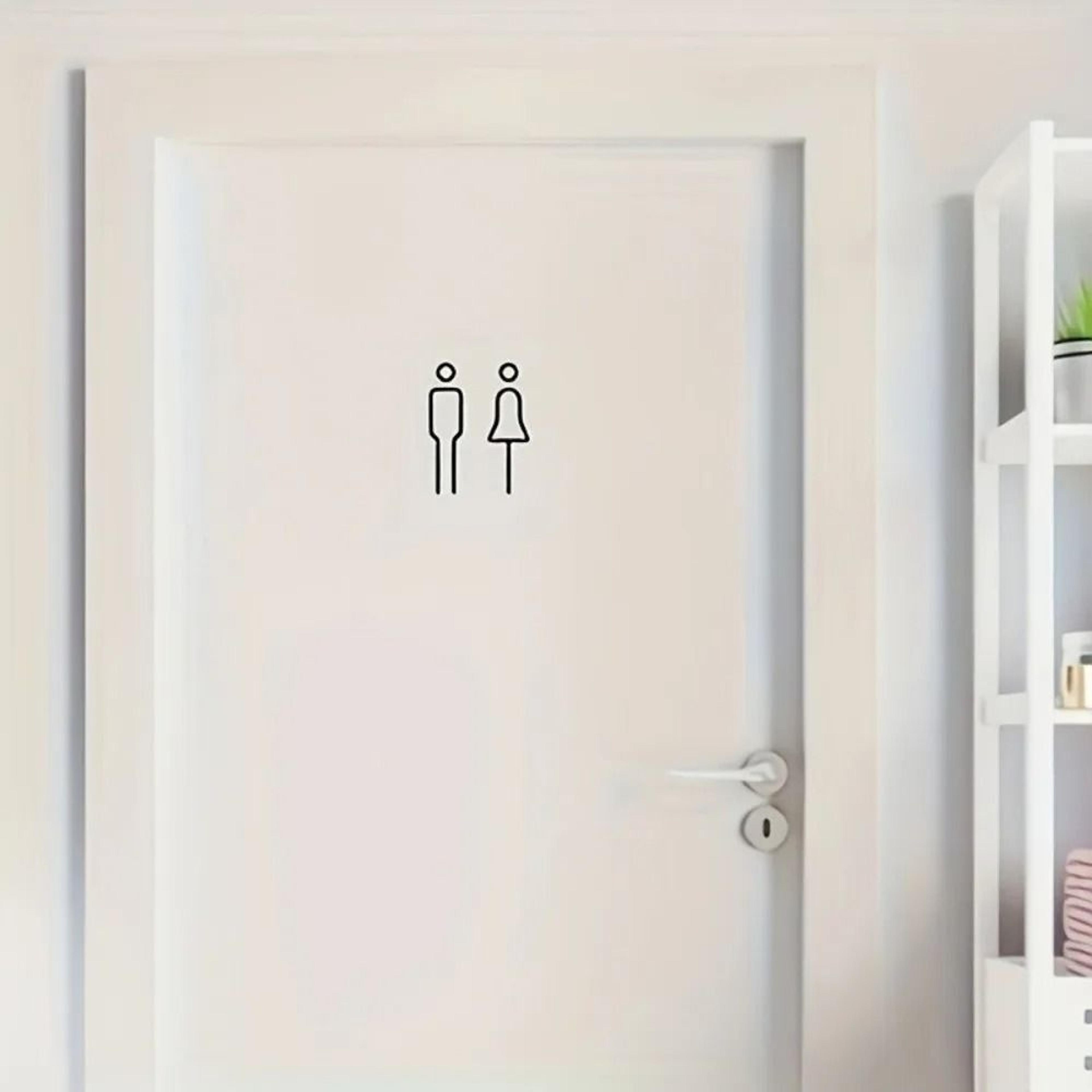 elegant black and gold brass toilet door sign plate